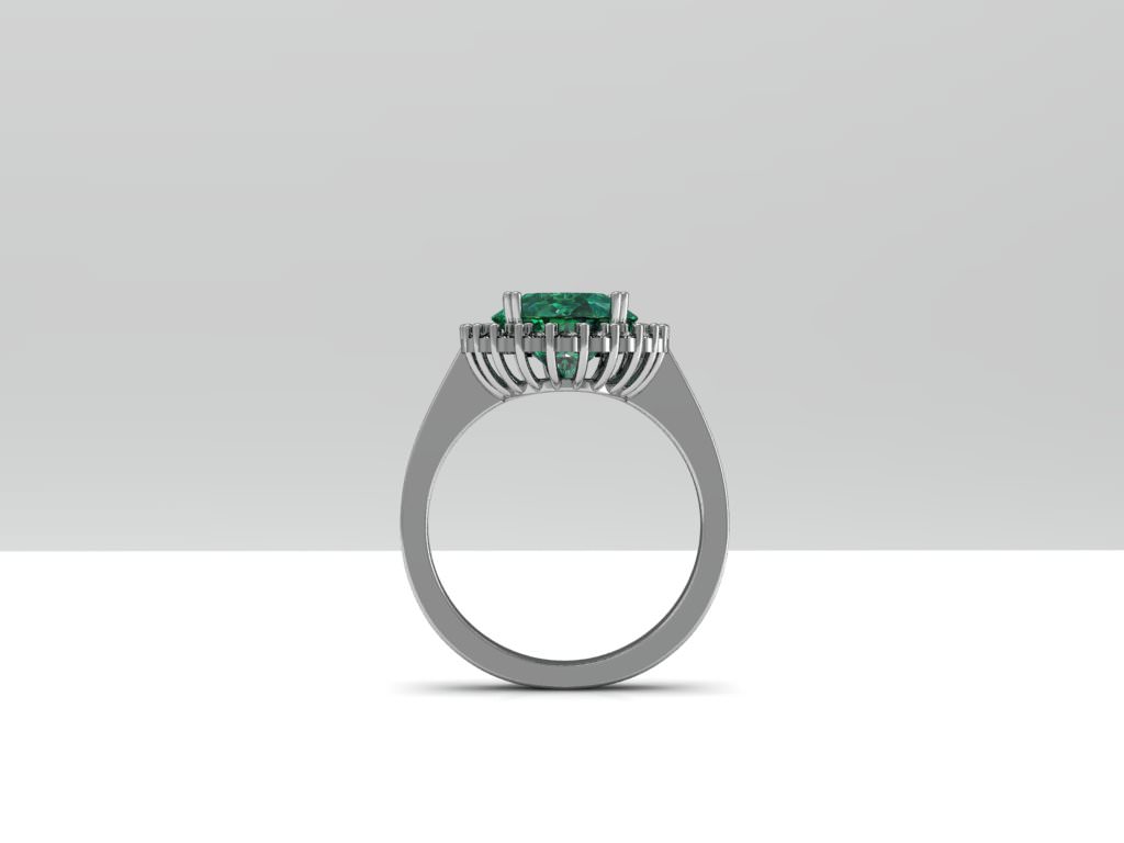 rosetta clasic Ring emerald 3D print model_1