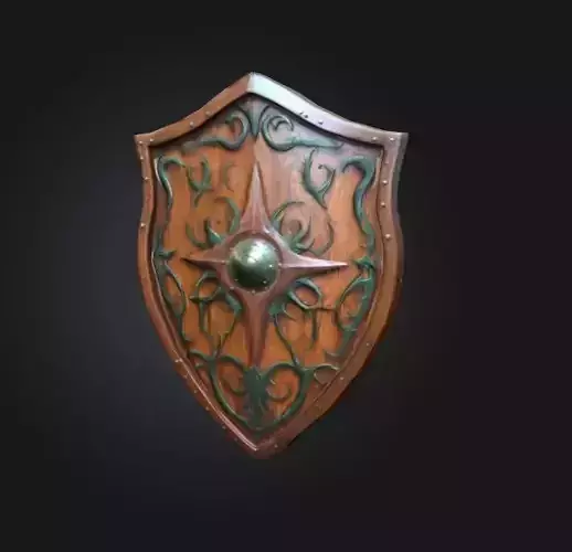 wooden elven shield