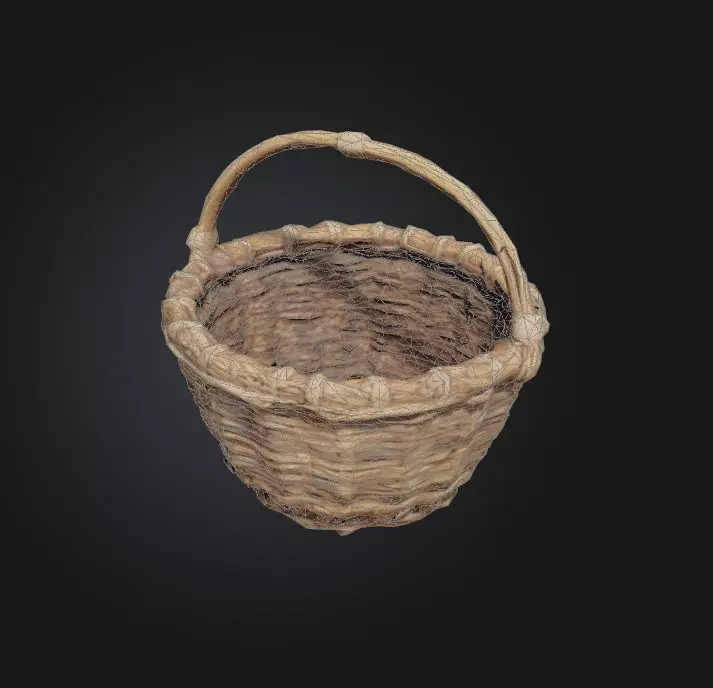 weaved basket 3D model_0