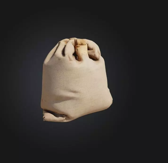 old potato sack full 3D model_0