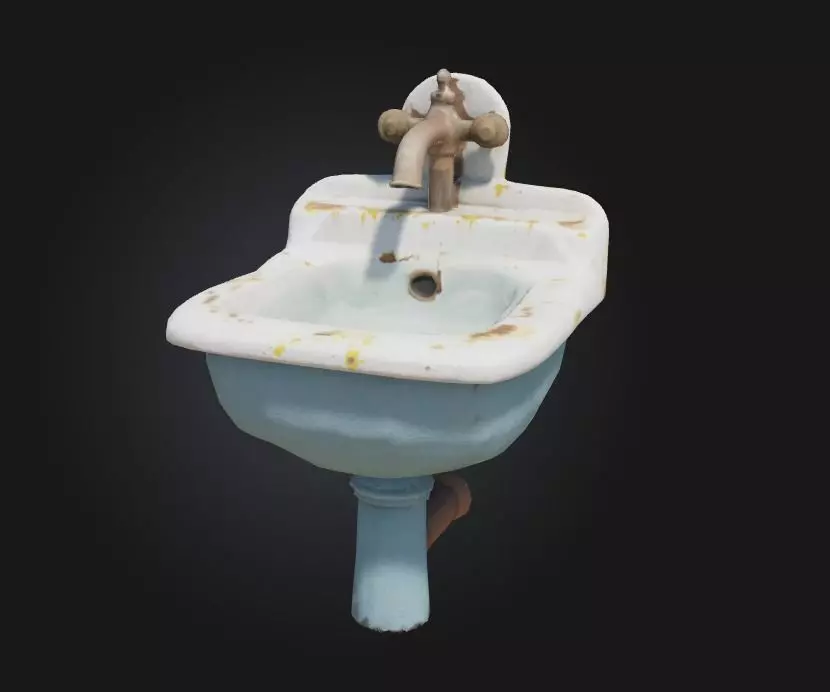 cartoon sink weathered 3D model