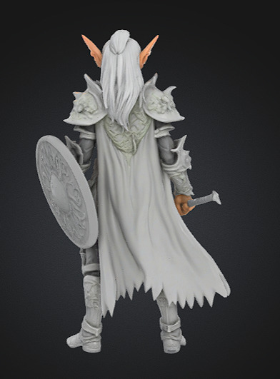 fantasy Elf Warrior Miniature 3D print model_5