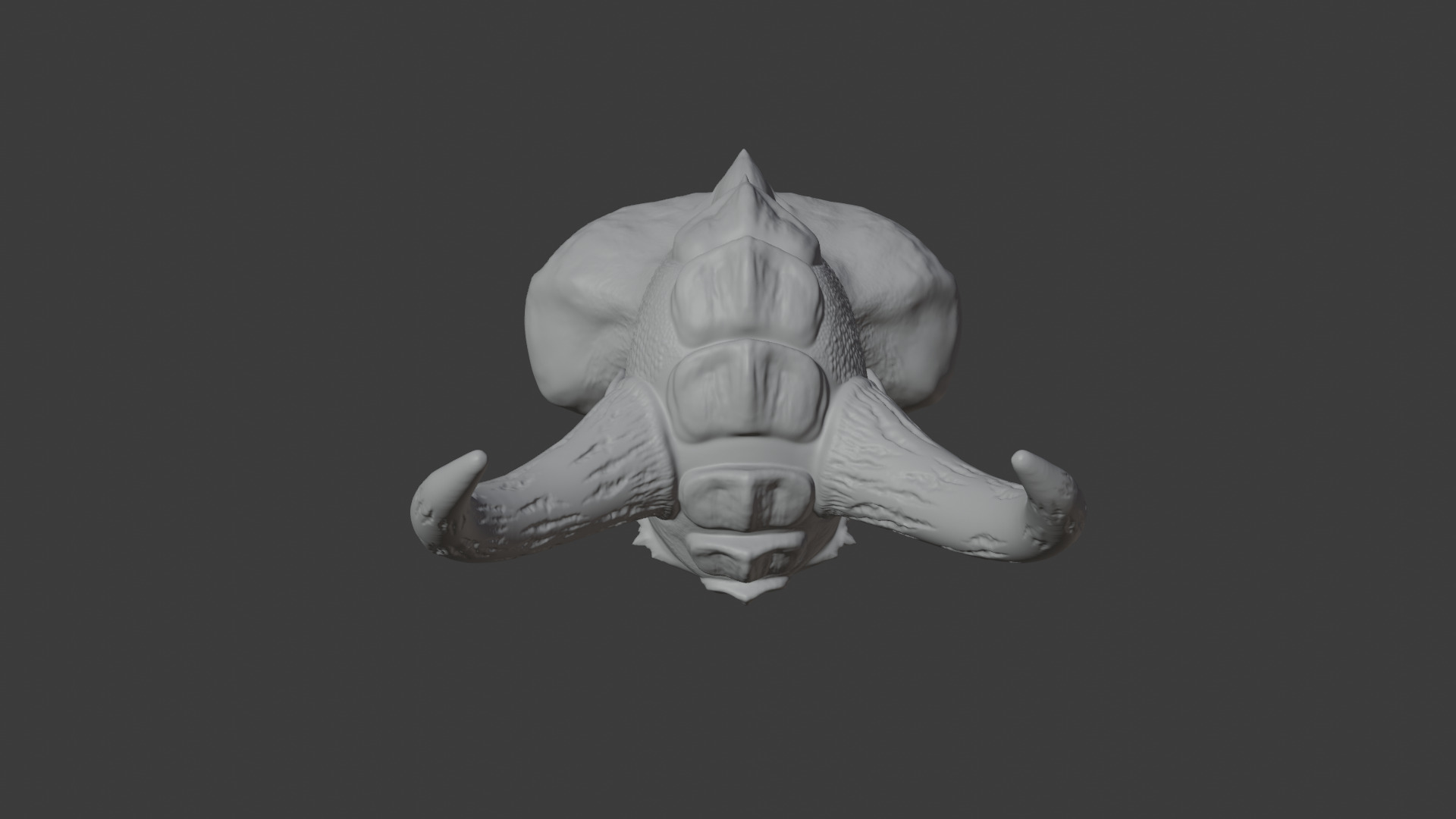 Demon creature Head 3D model_2