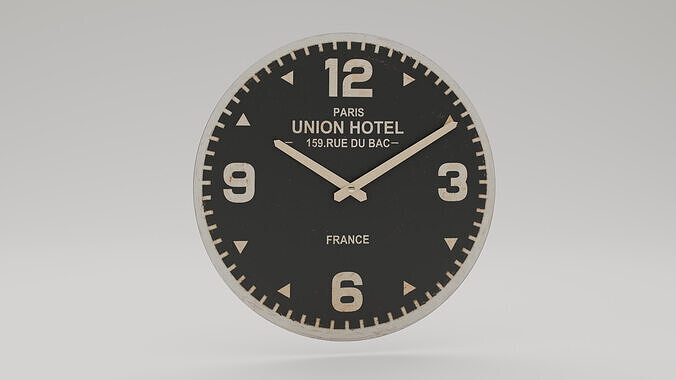 Wall clock  Low-poly 3D model