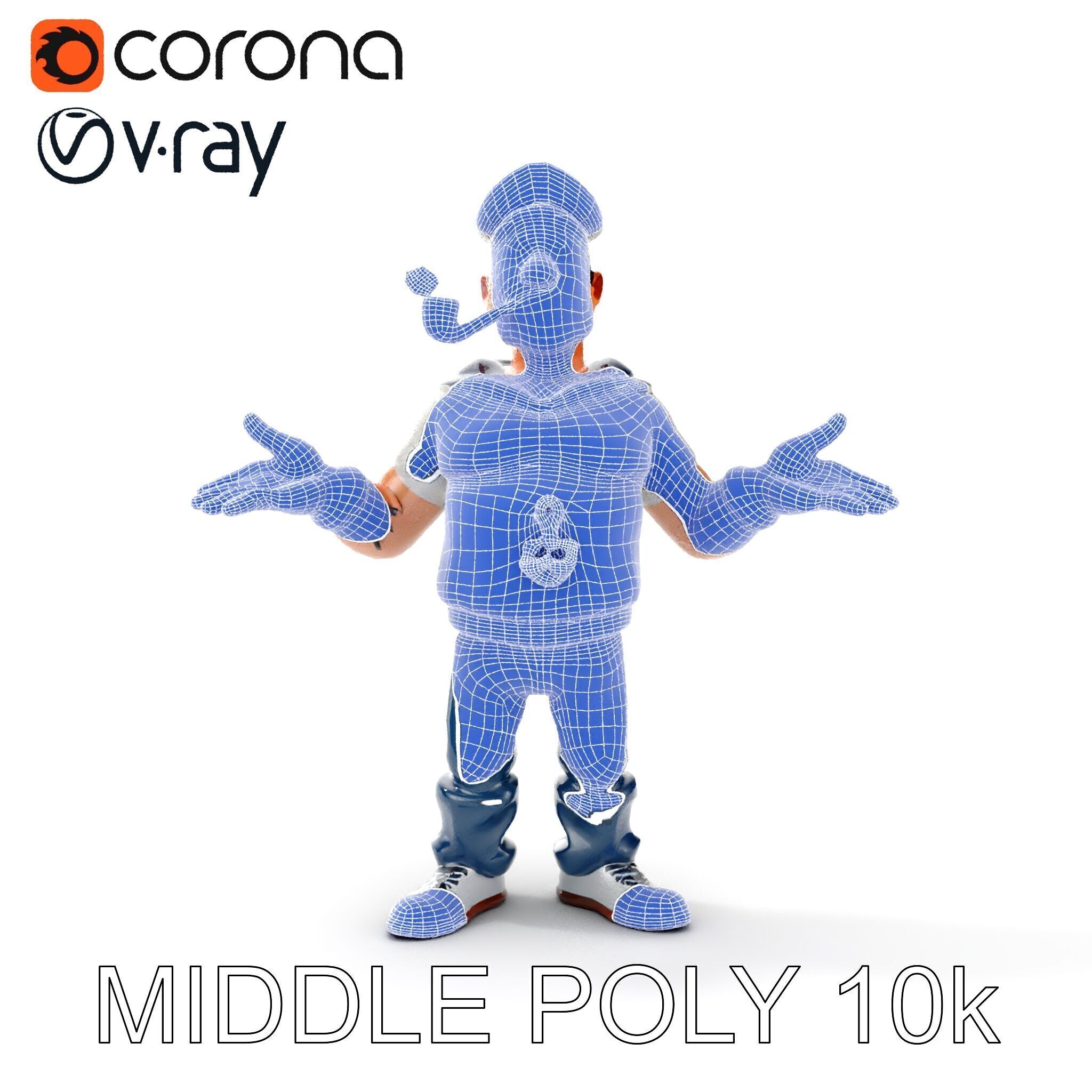 Sailor Render  Cartoon Style D Character Model Low-poly 3D model_30