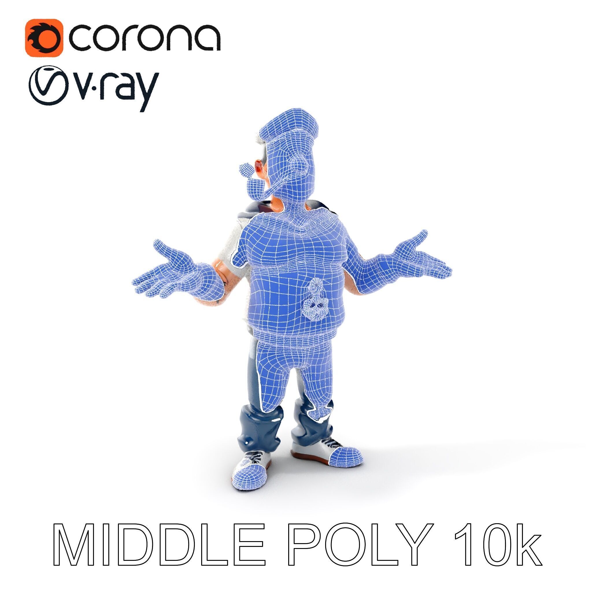 Sailor Render  Cartoon Style D Character Model Low-poly 3D model_33