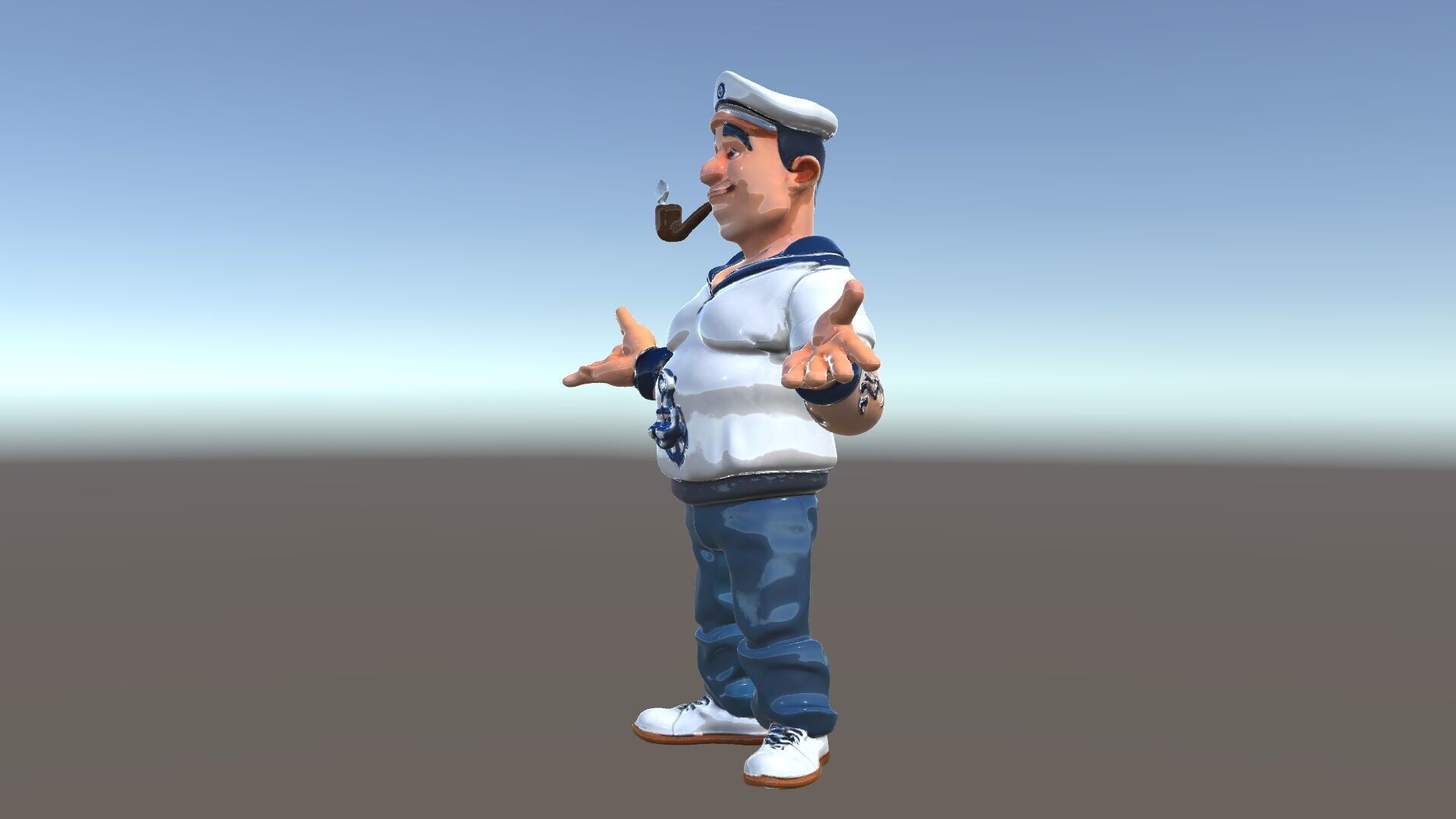 Sailor Render  Cartoon Style D Character Model Low-poly 3D model_5