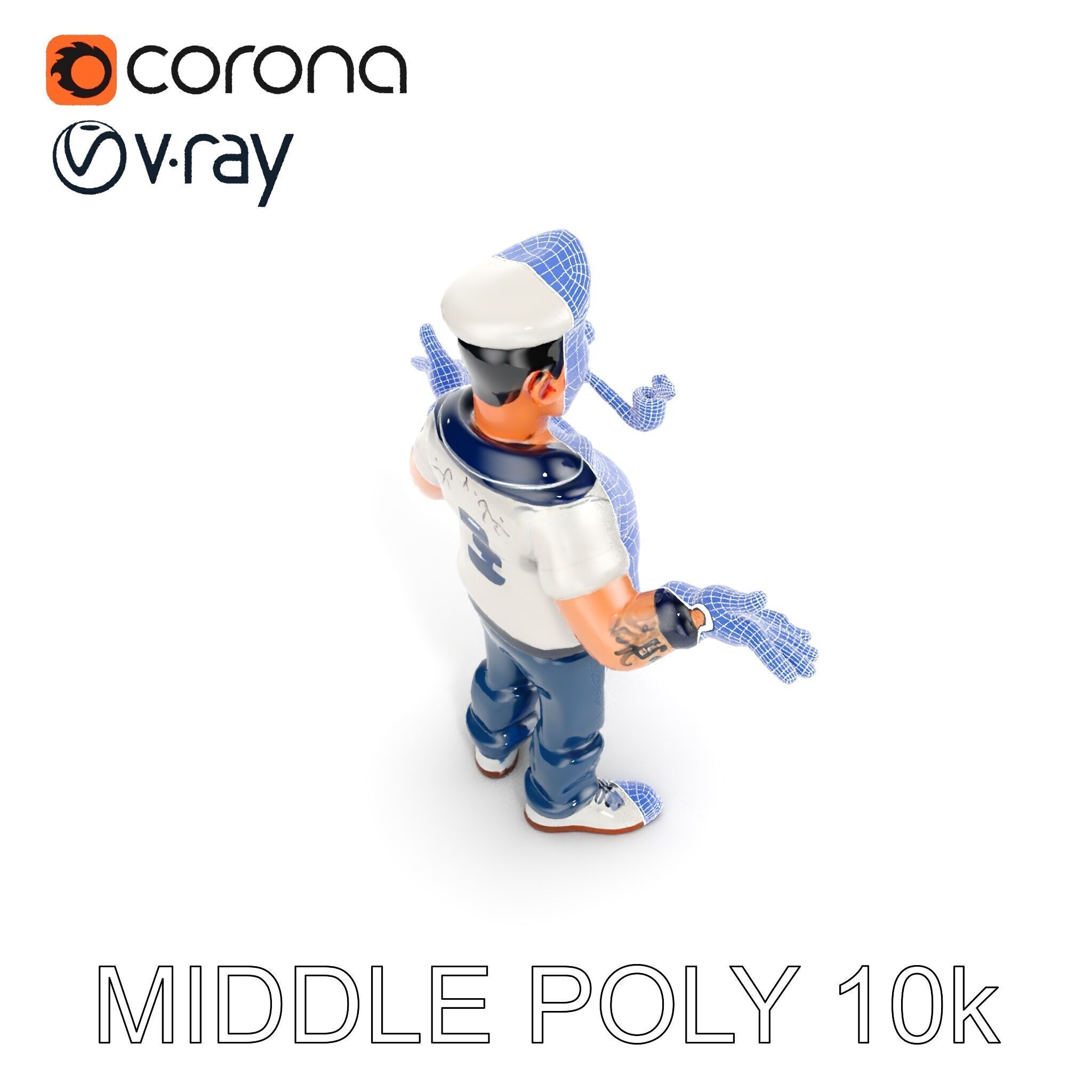 Sailor Render  Cartoon Style D Character Model Low-poly 3D model_22