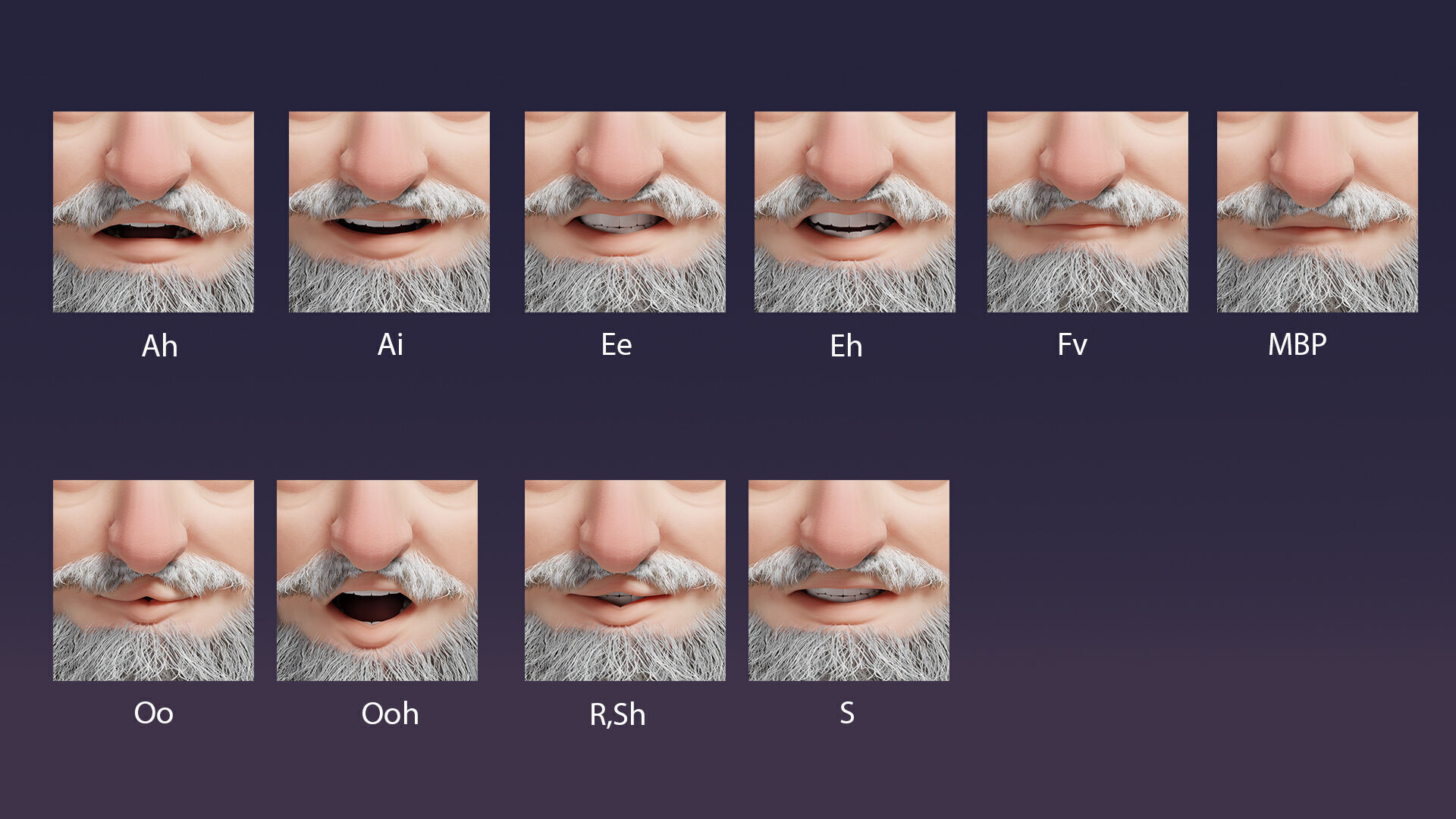 Cartoon Arab Uncle  Low-poly 3D model_5