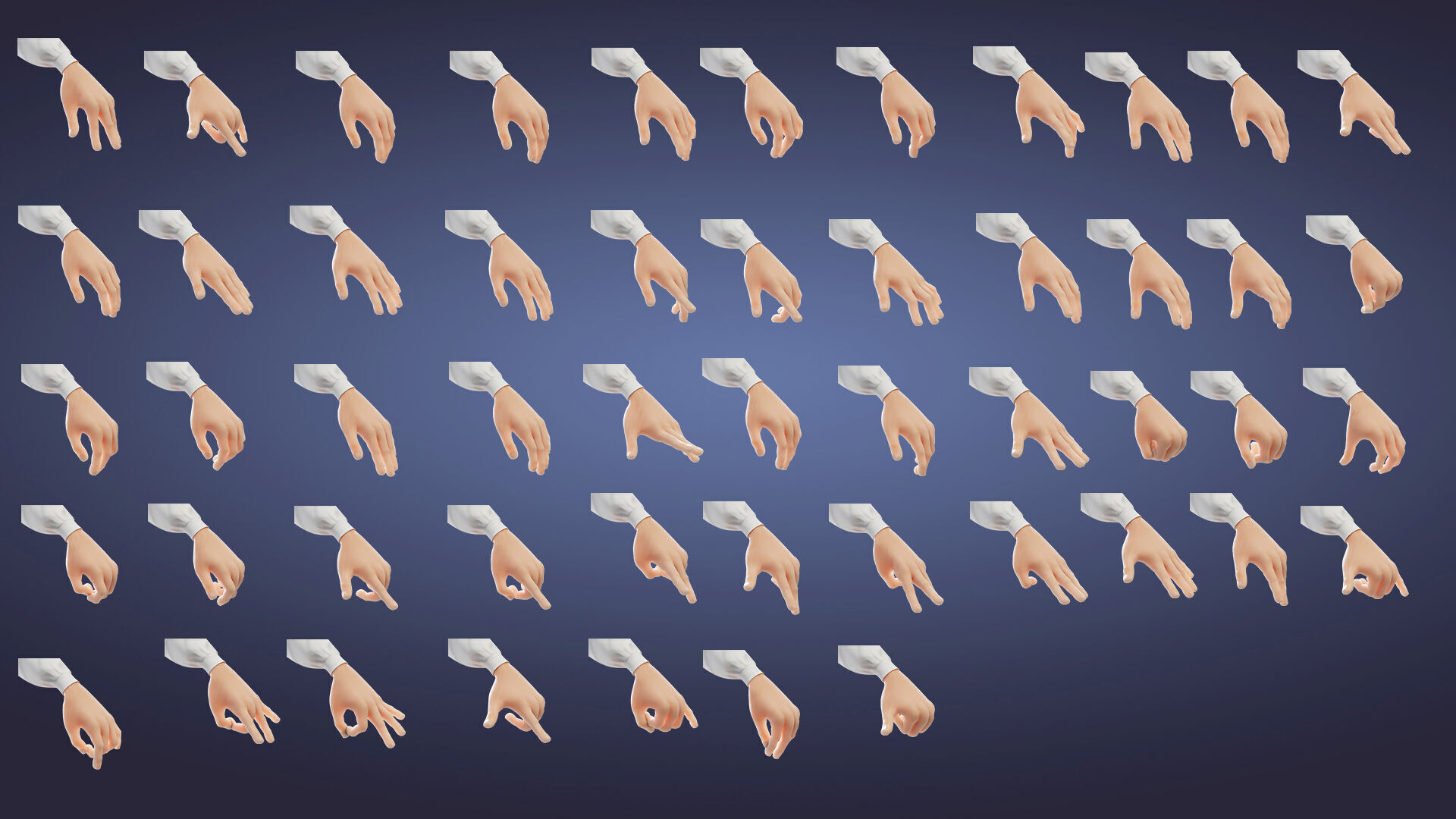 Cartoon Arab Uncle  Low-poly 3D model_38