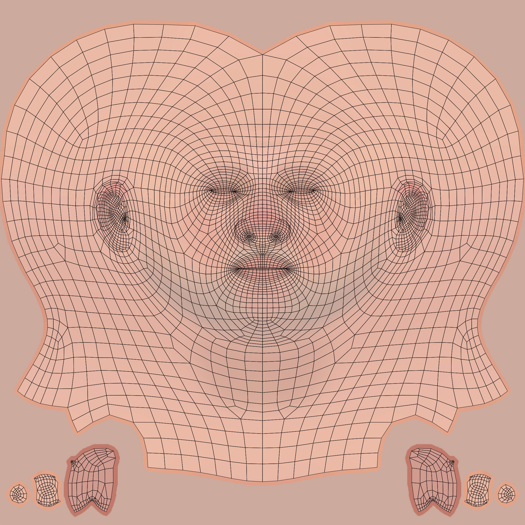 Cartoon Arab Uncle  Low-poly 3D model_41