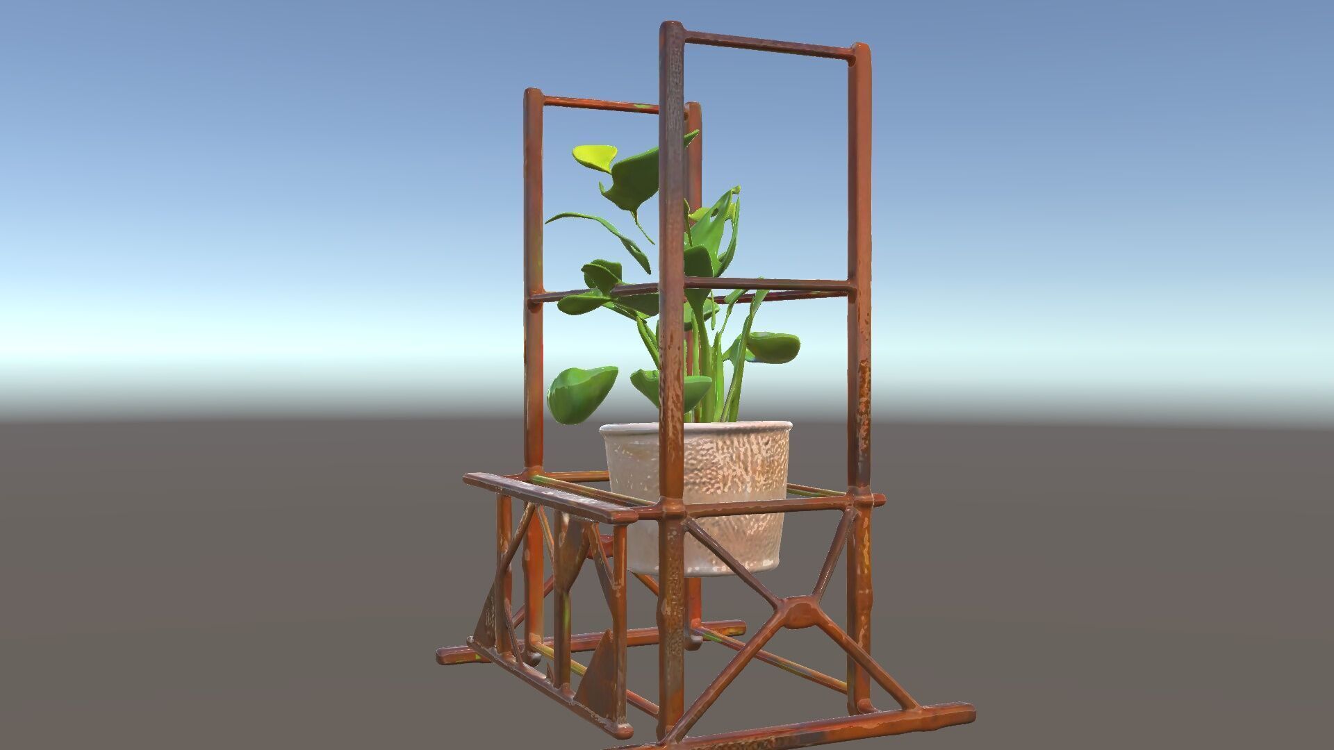 Rustic Iron Plant Stand model pack Low-poly 3D model_5