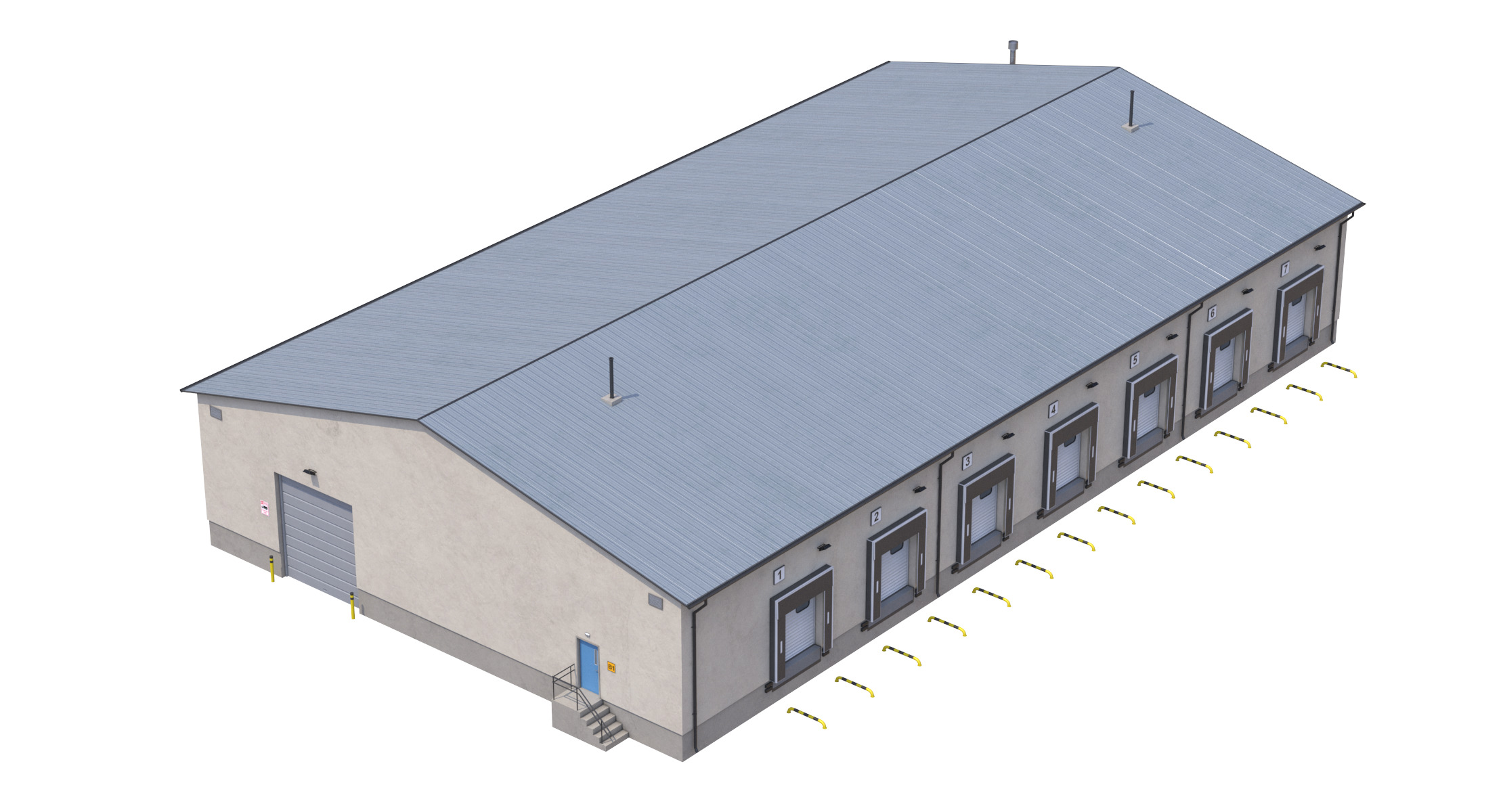 Industrial Building 8 Low-poly 3D model_6
