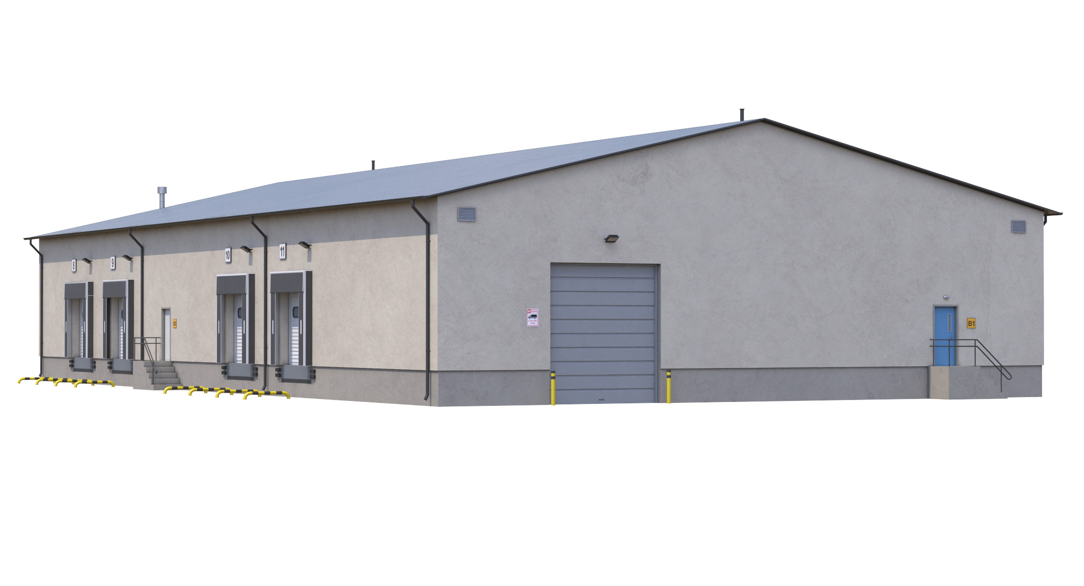 Industrial Building 8 Low-poly 3D model_8