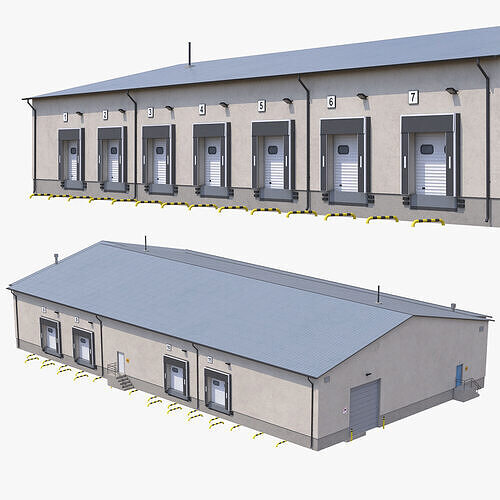 Industrial Building 8 Low-poly 3D model