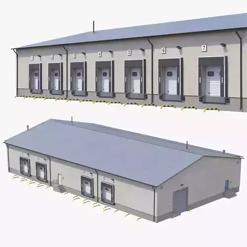 Industrial Building 8 Low-poly 3D model