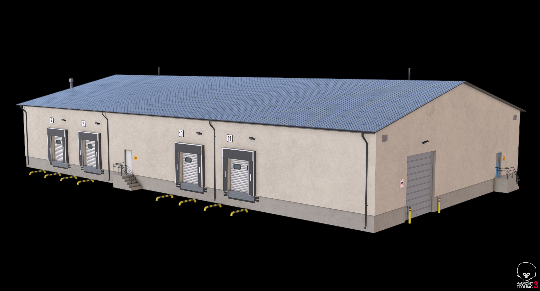 Industrial Building 8 Low-poly 3D model_17