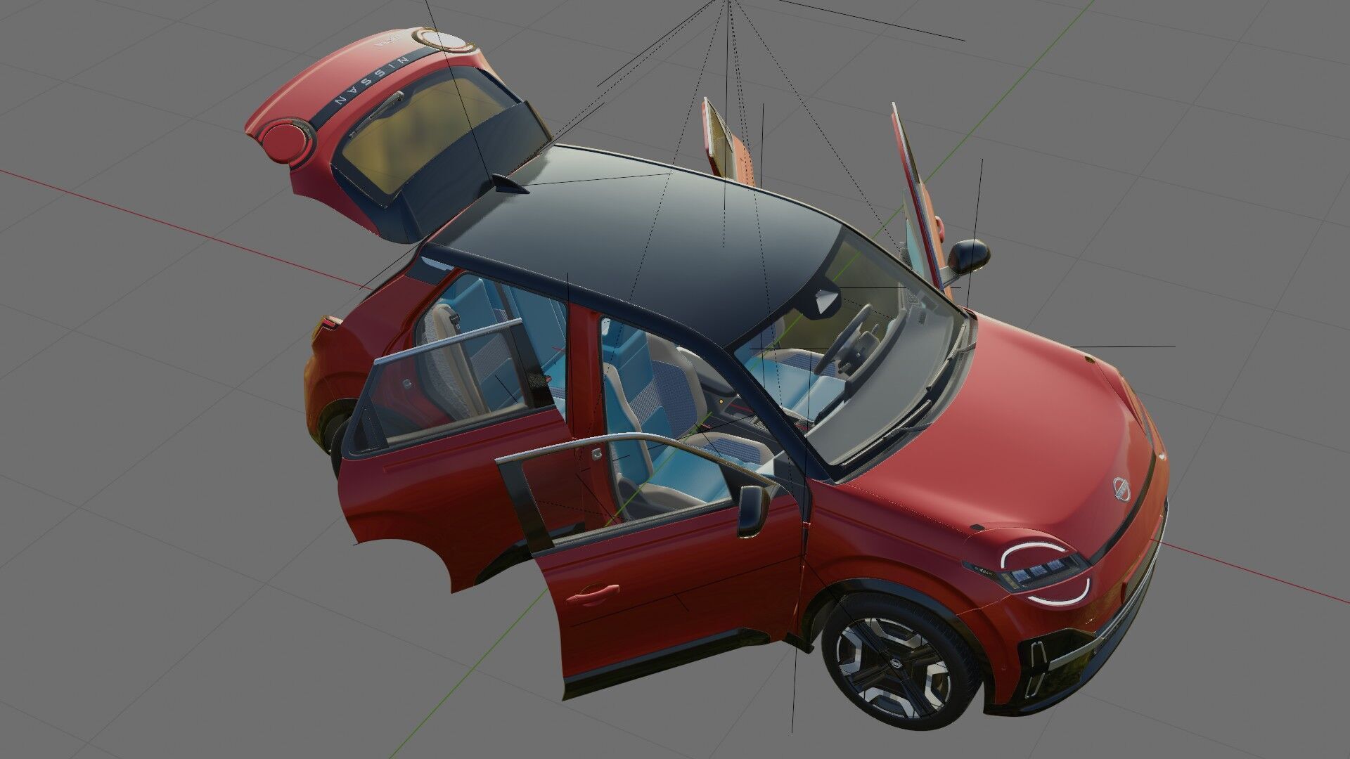 Nissan Micra EV 2026 with interior 3D model_28