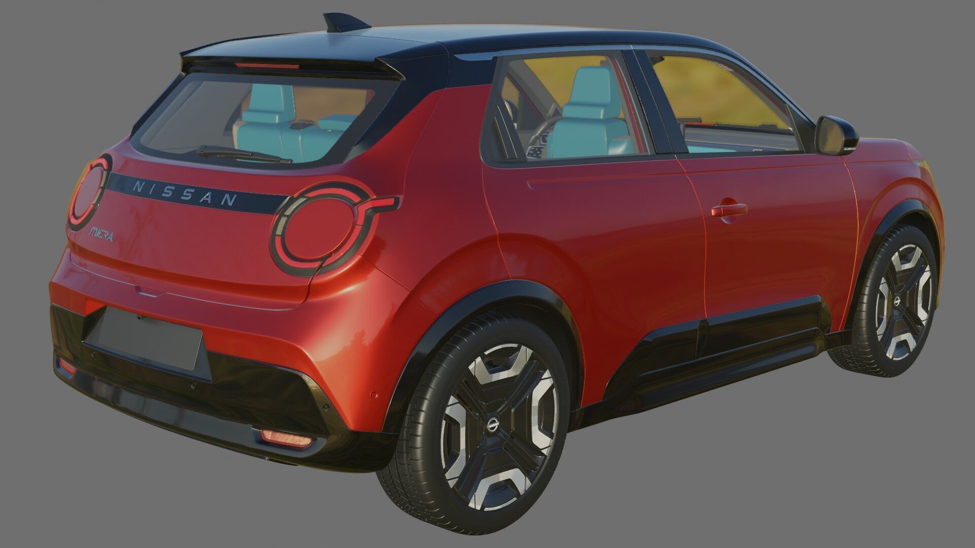 Nissan Micra EV 2026 with interior 3D model_20