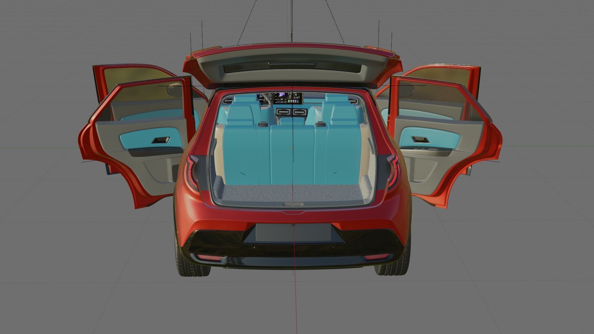 Nissan Micra EV 2026 with interior 3D model_29