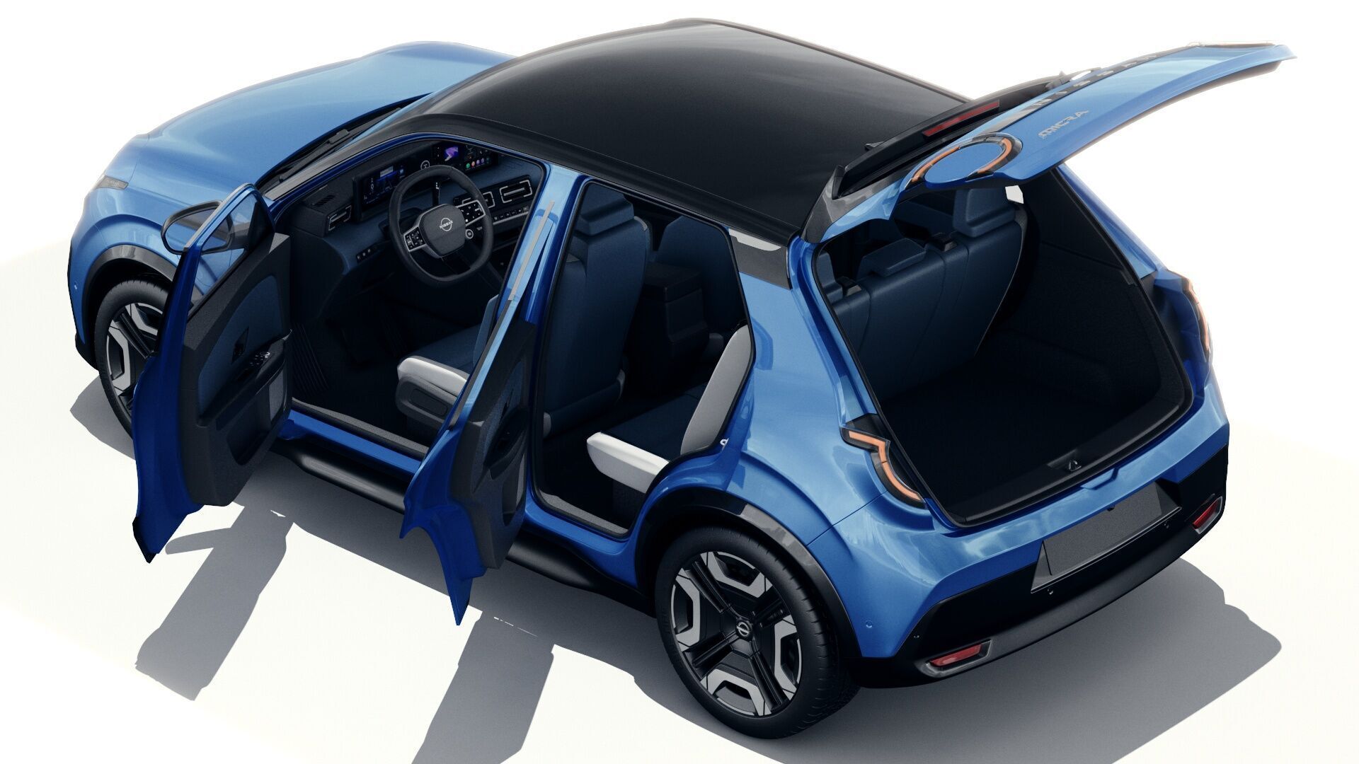 Nissan Micra EV 2026 with interior 3D model_1