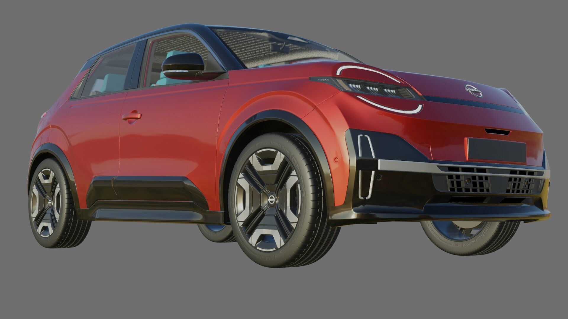 Nissan Micra EV 2026 with interior 3D model_24