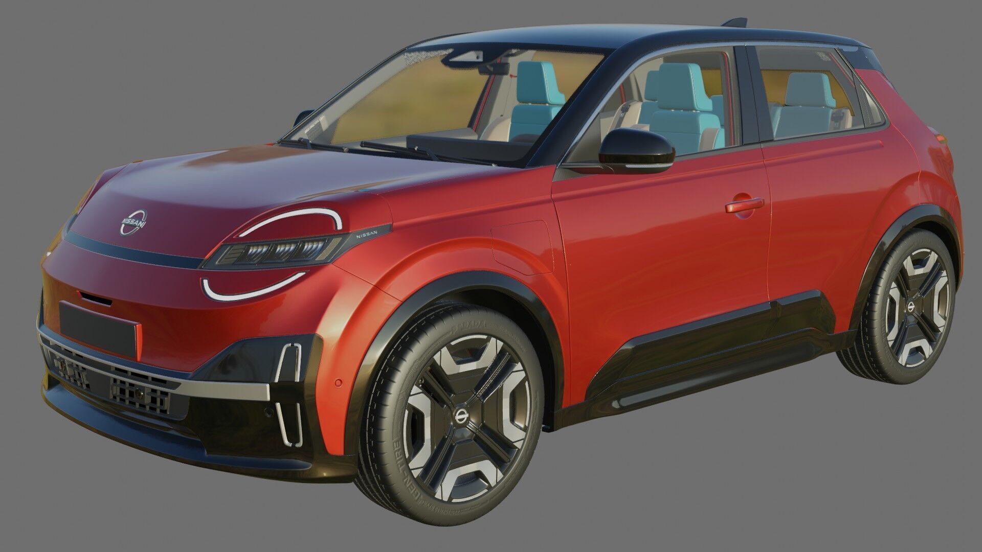 Nissan Micra EV 2026 with interior 3D model_19