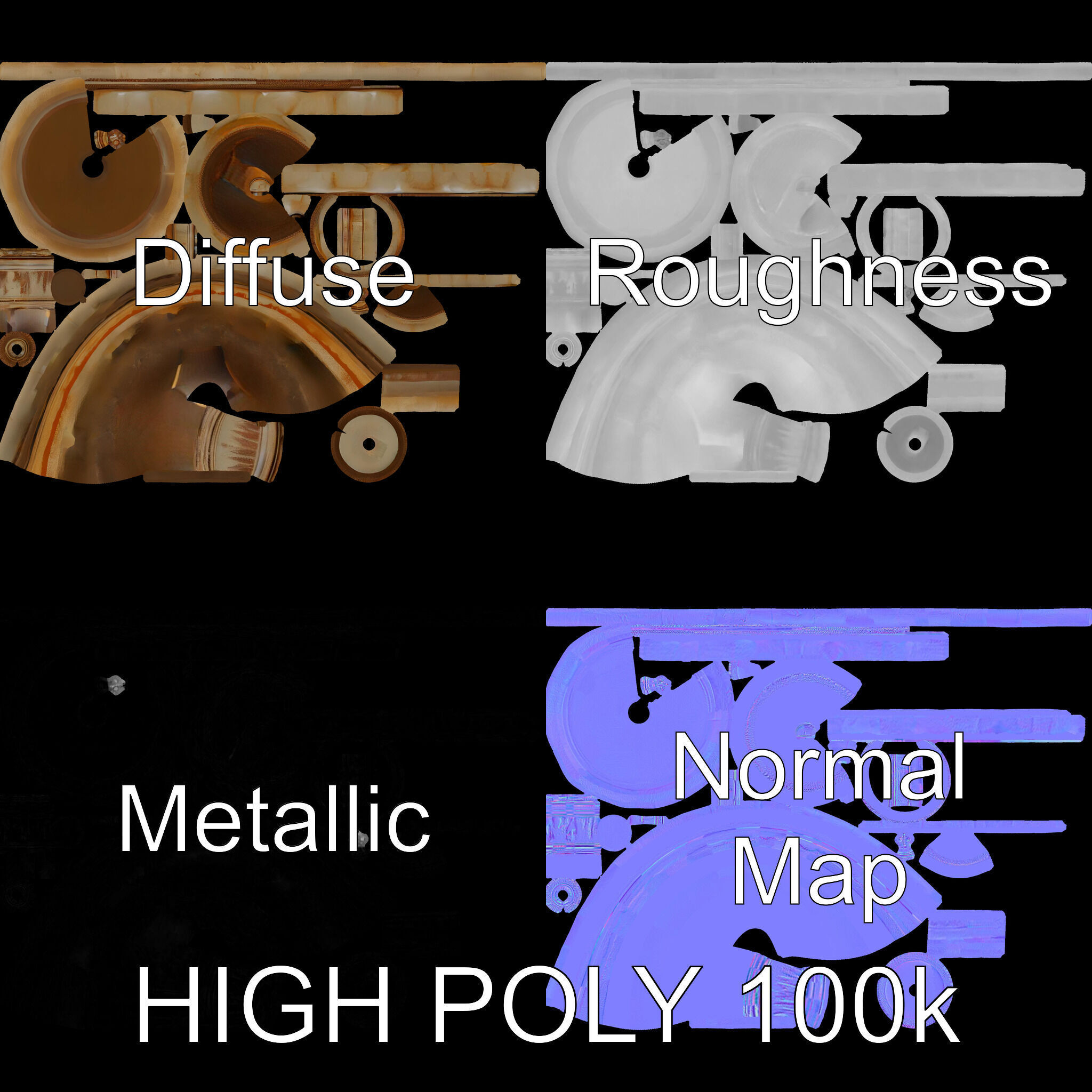 Elegant Tiered Fountain Model Pack Low-poly 3D model_3