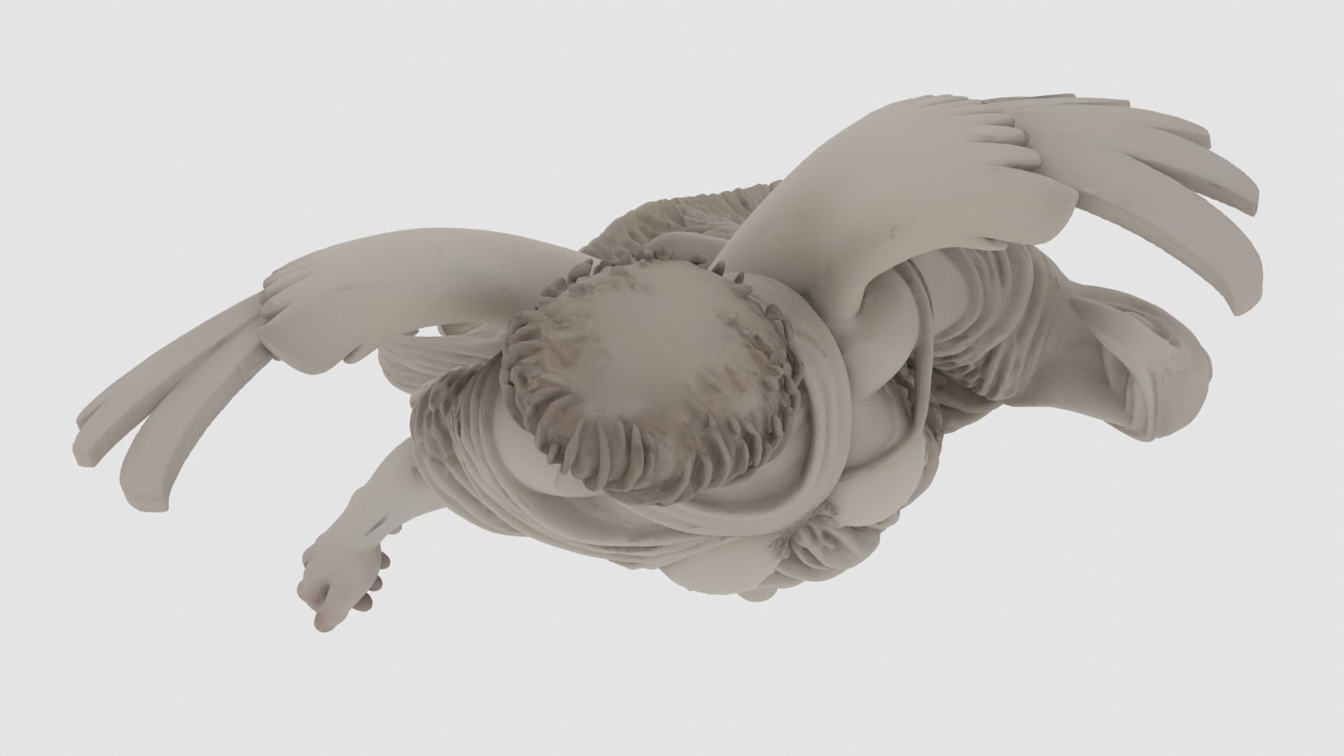 Stone Angel Sculpture 3D model_10