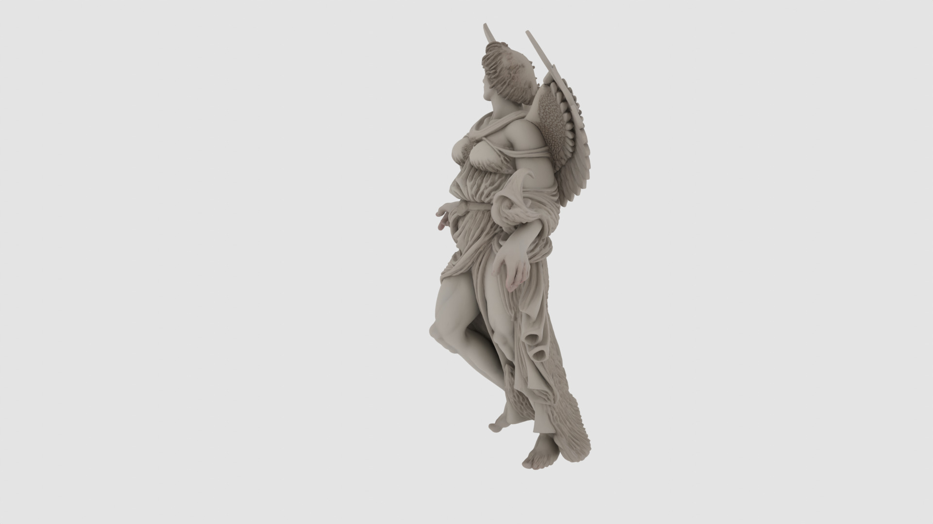 Stone Angel Sculpture 3D model_7