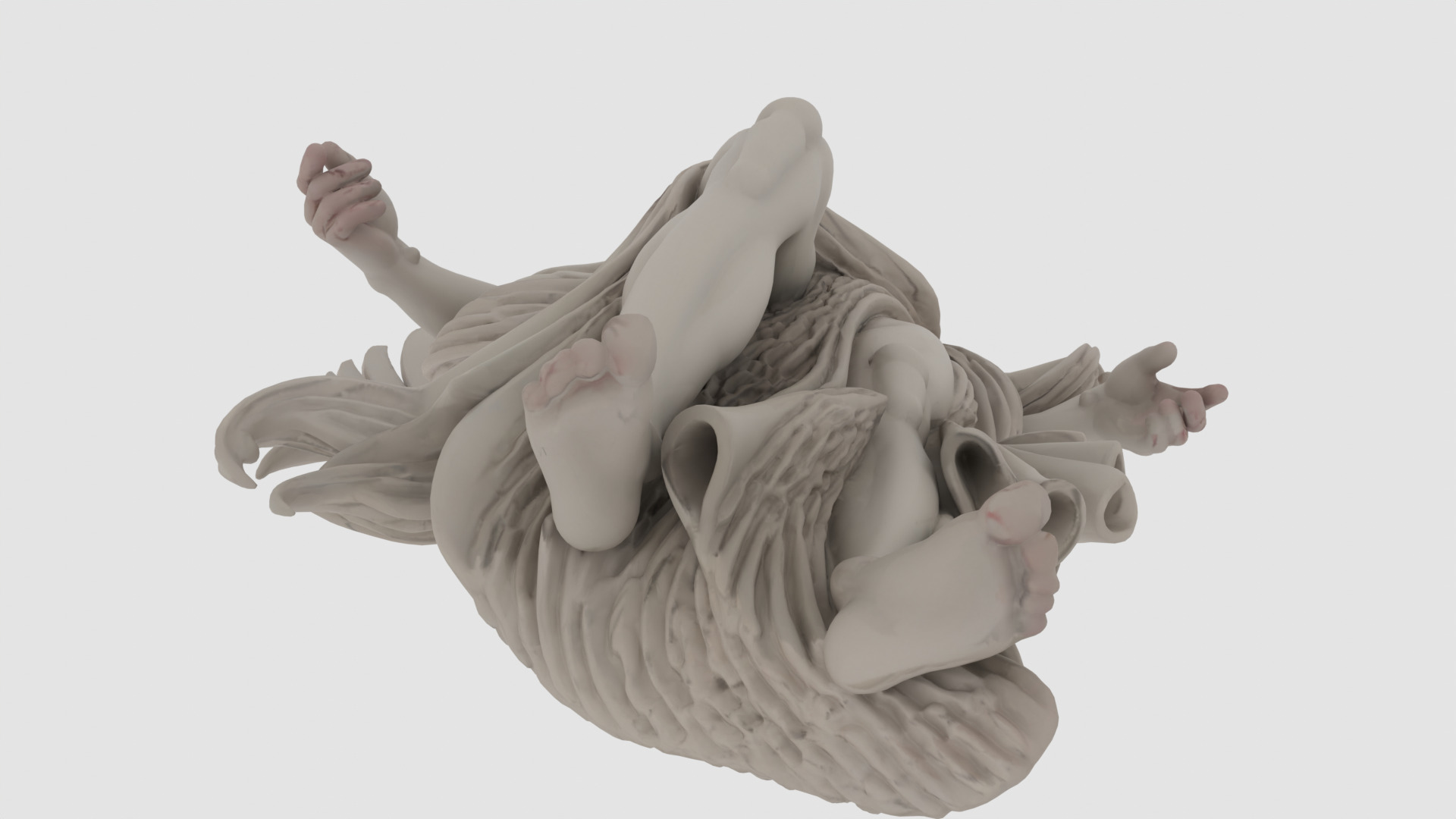 Stone Angel Sculpture 3D model_9