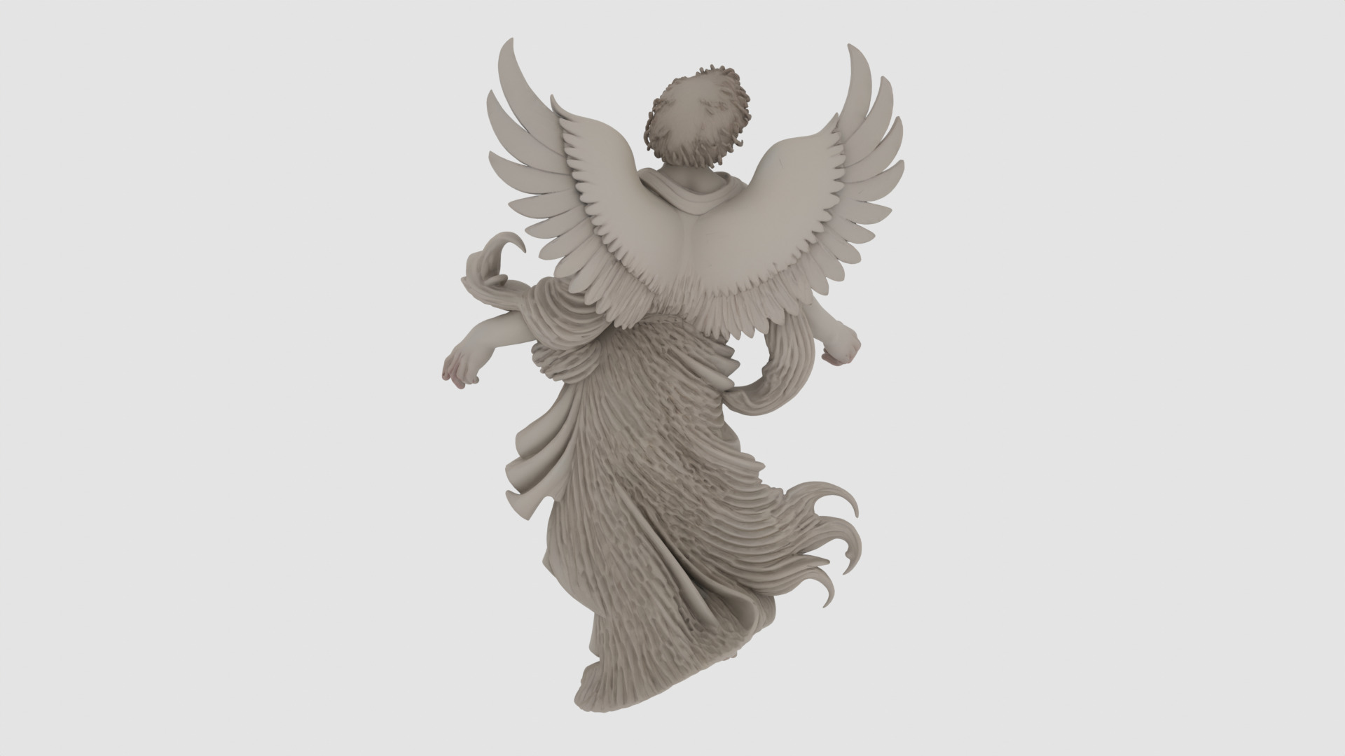 Stone Angel Sculpture 3D model_5