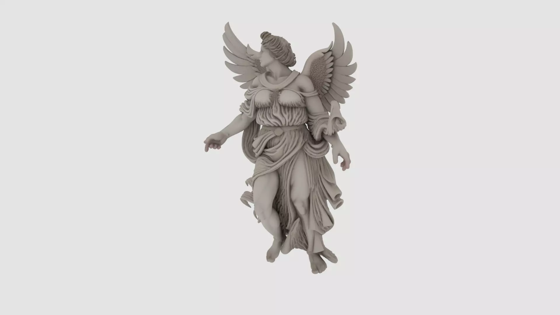 Stone Angel Sculpture 3D model_0