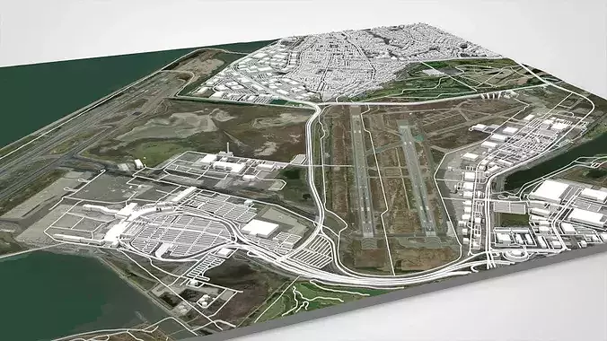 Oakland International Airport California United States 3D model 4