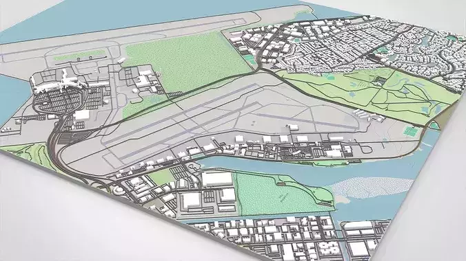 Oakland International Airport California United States 3D model 3