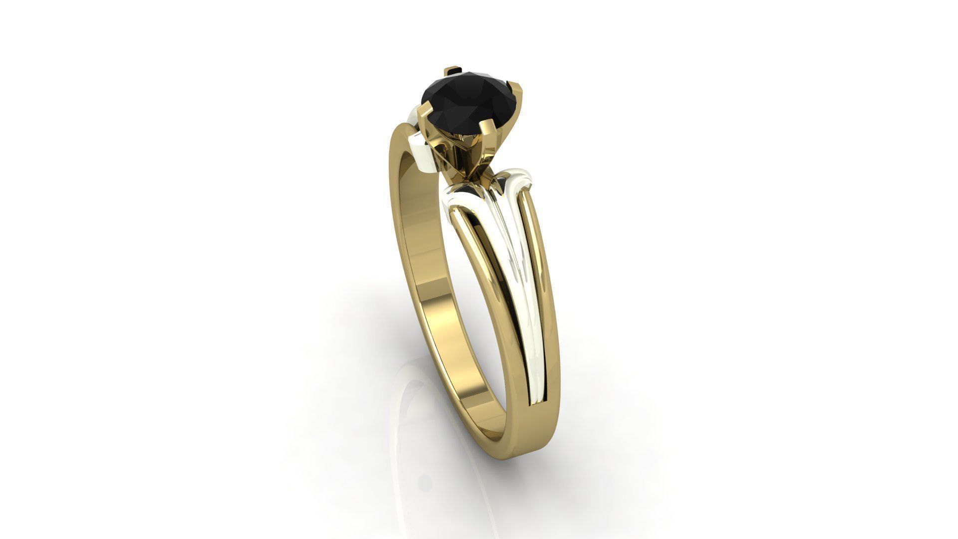 Engagement ring 3D print model_1