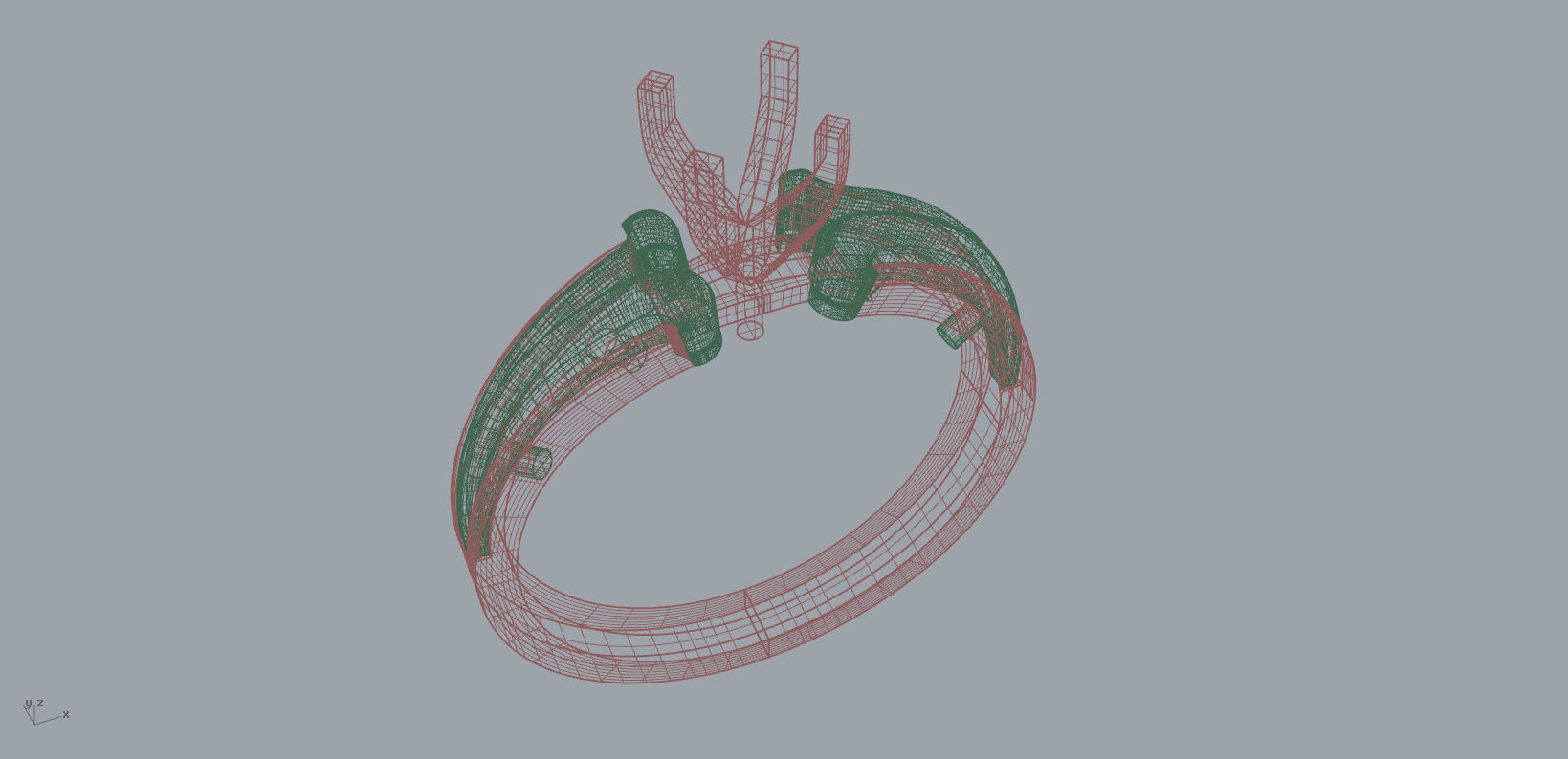 Engagement ring 3D print model_5