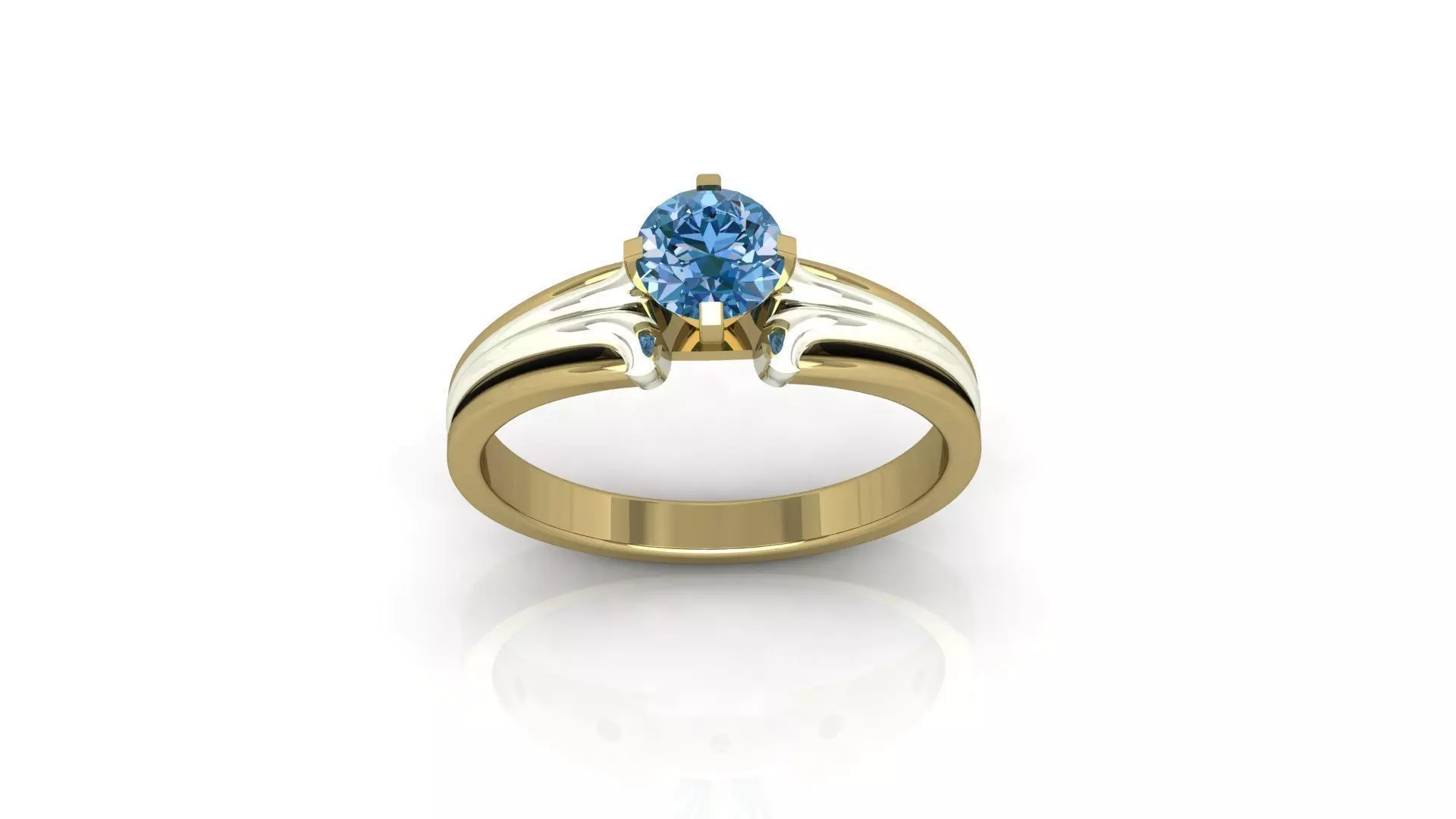 Engagement ring 3D print model_0