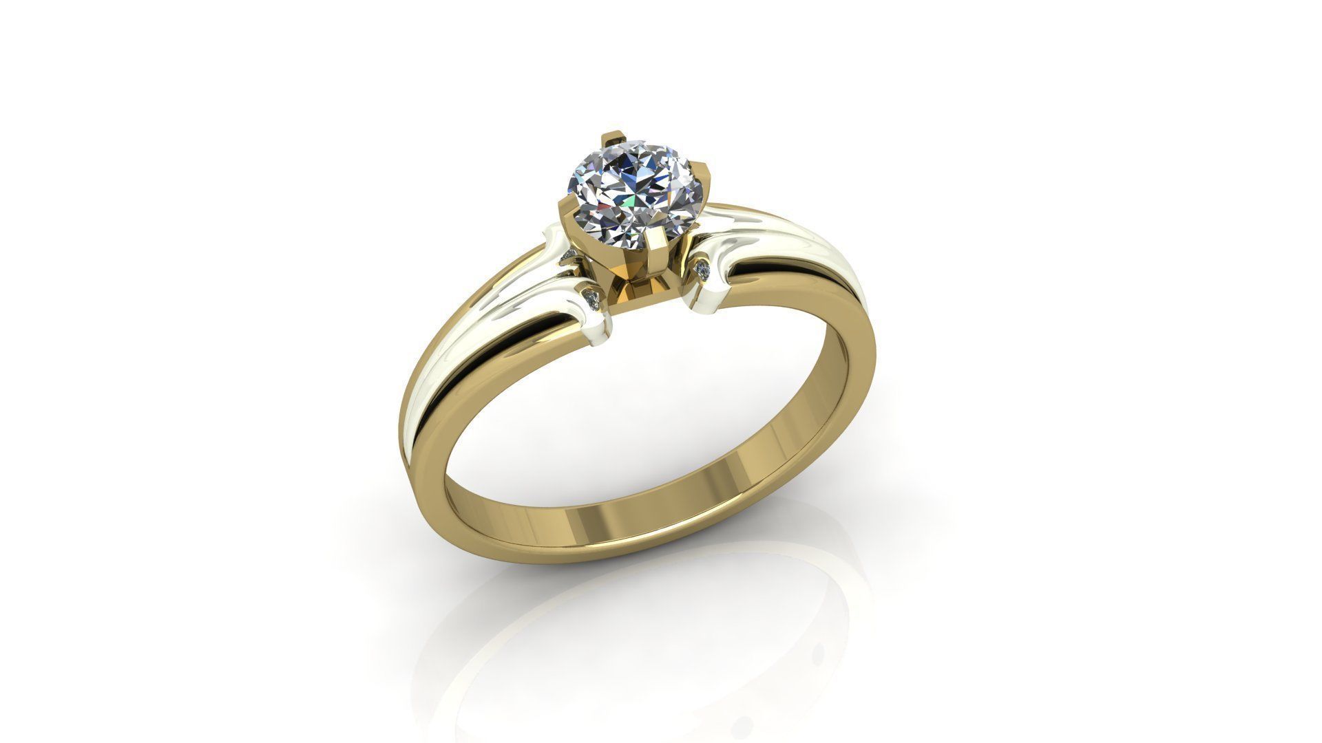 Engagement ring 3D print model_6
