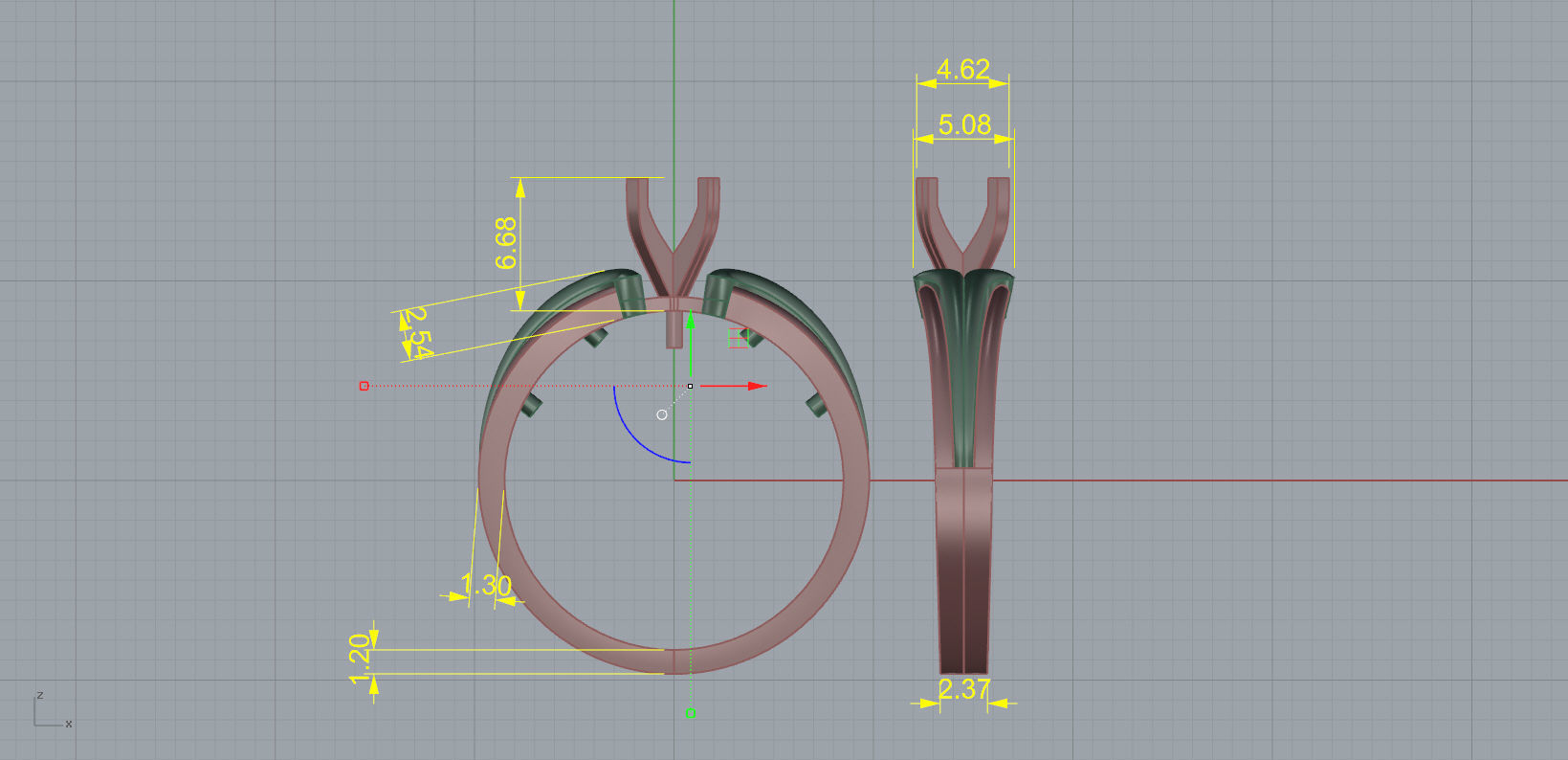 Engagement ring 3D print model_4