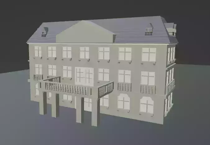 Classic European Villa - 3D Model