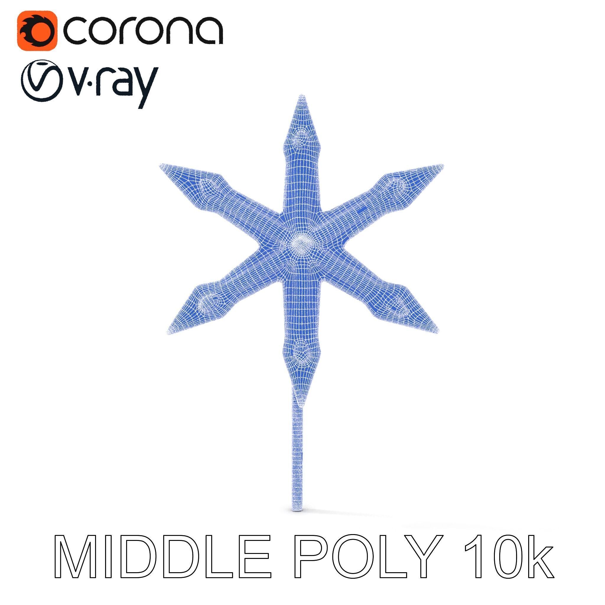 Rustic Star Spike Model Pack for D Applications Low-poly 3D model_30