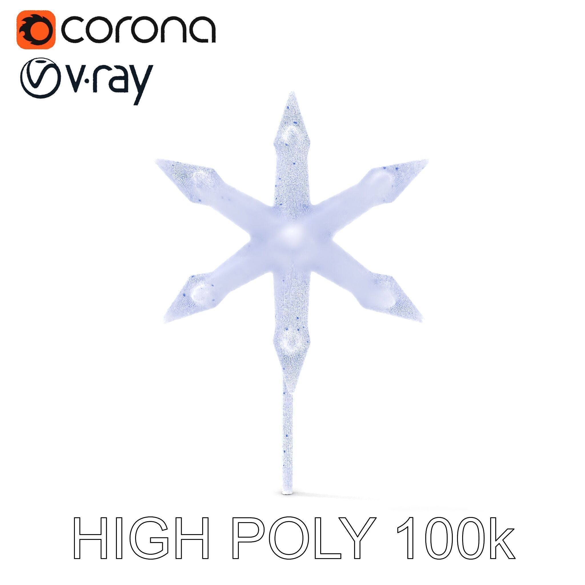 Rustic Star Spike Model Pack for D Applications Low-poly 3D model_21