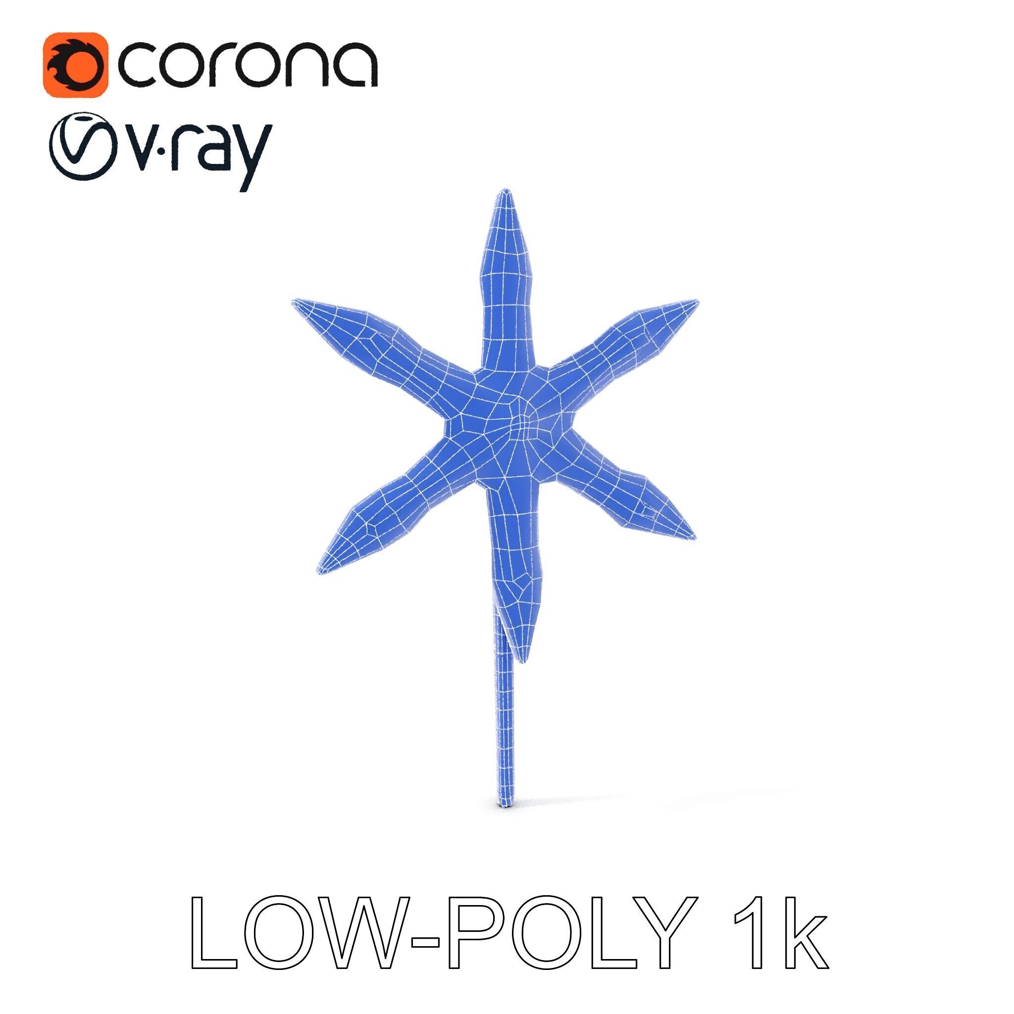 Rustic Star Spike Model Pack for D Applications Low-poly 3D model_26