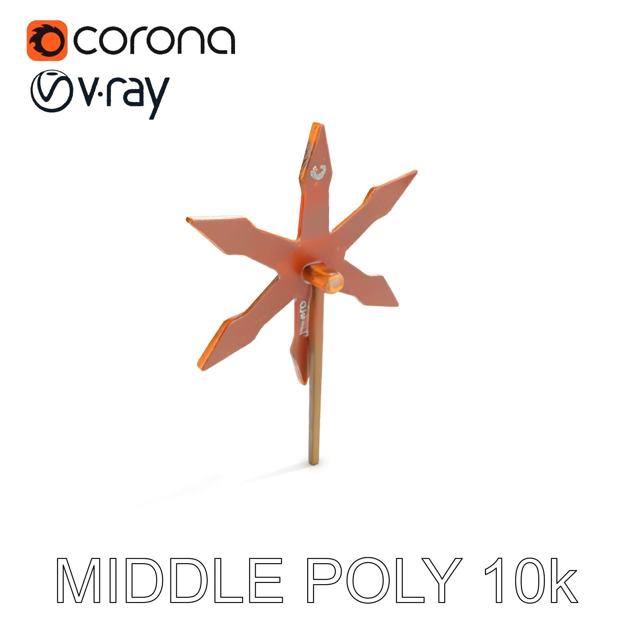 Rustic Star Spike Model Pack for D Applications Low-poly 3D model_6