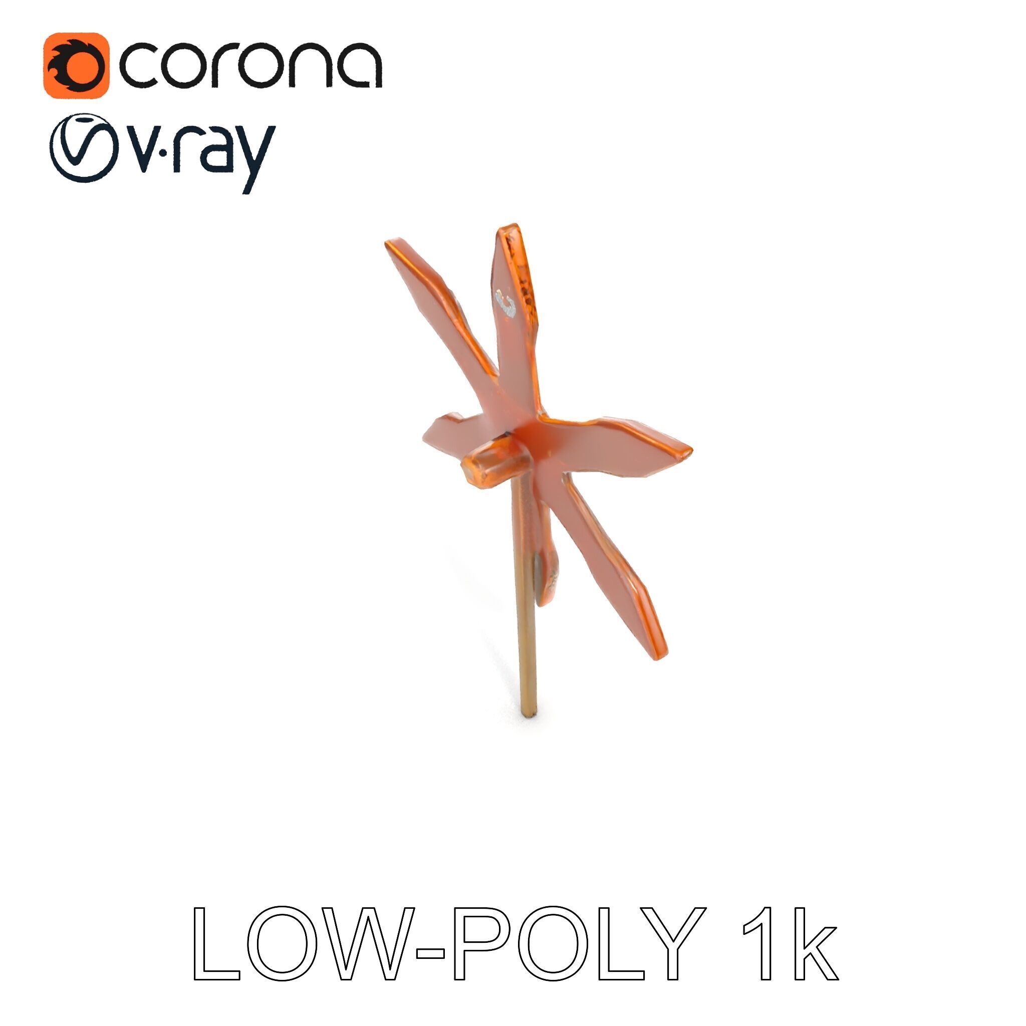 Rustic Star Spike Model Pack for D Applications Low-poly 3D model_23