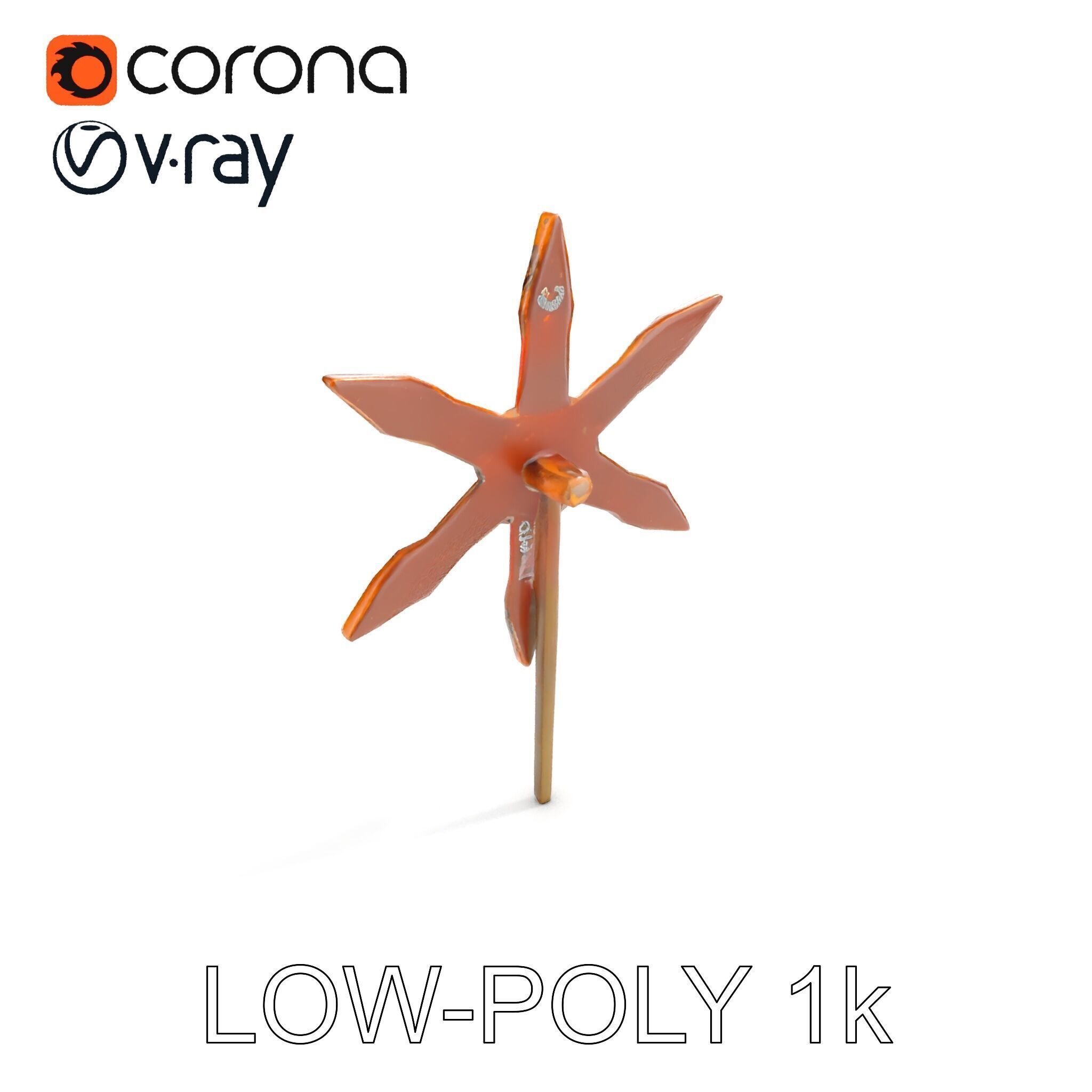 Rustic Star Spike Model Pack for D Applications Low-poly 3D model_12
