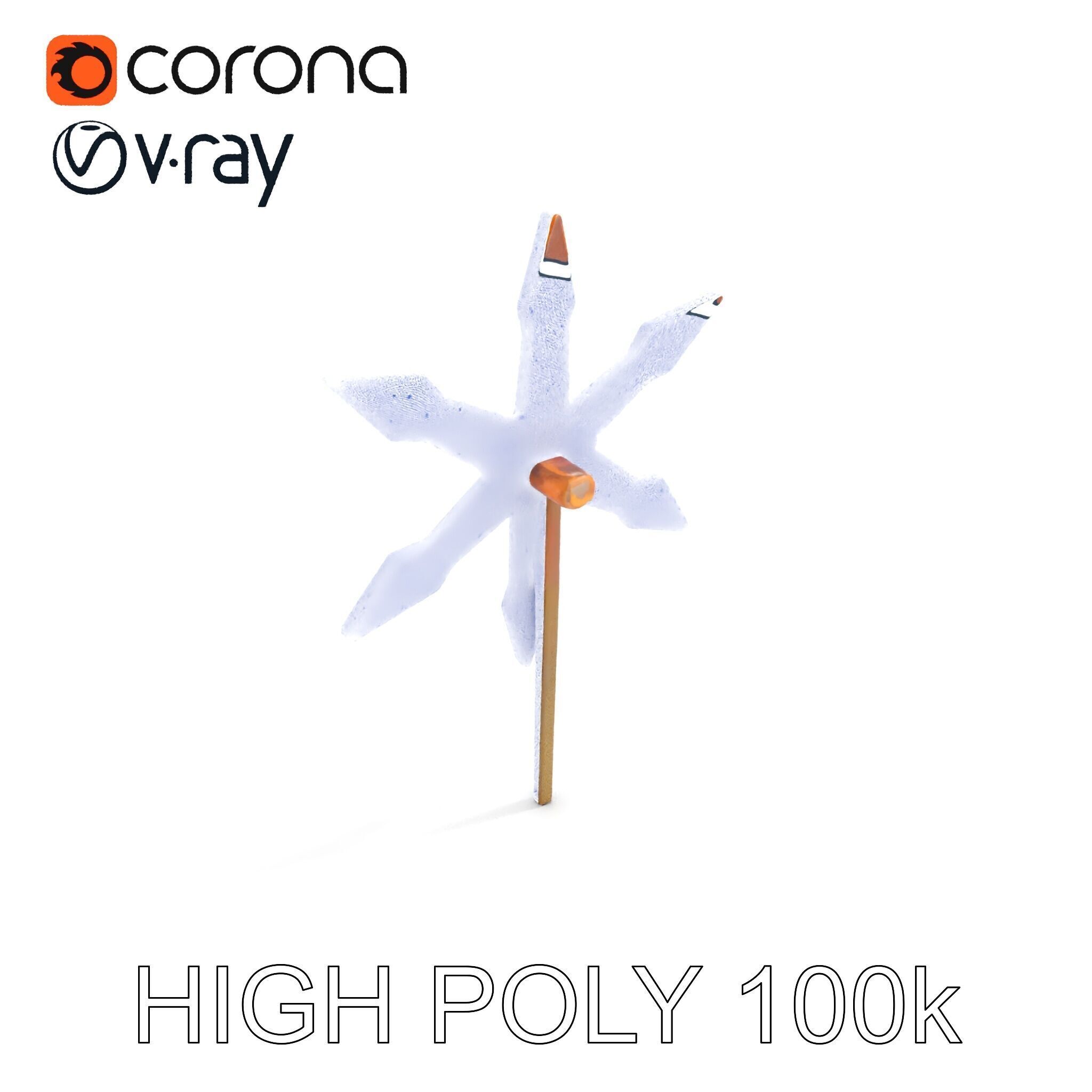 Rustic Star Spike Model Pack for D Applications Low-poly 3D model_15