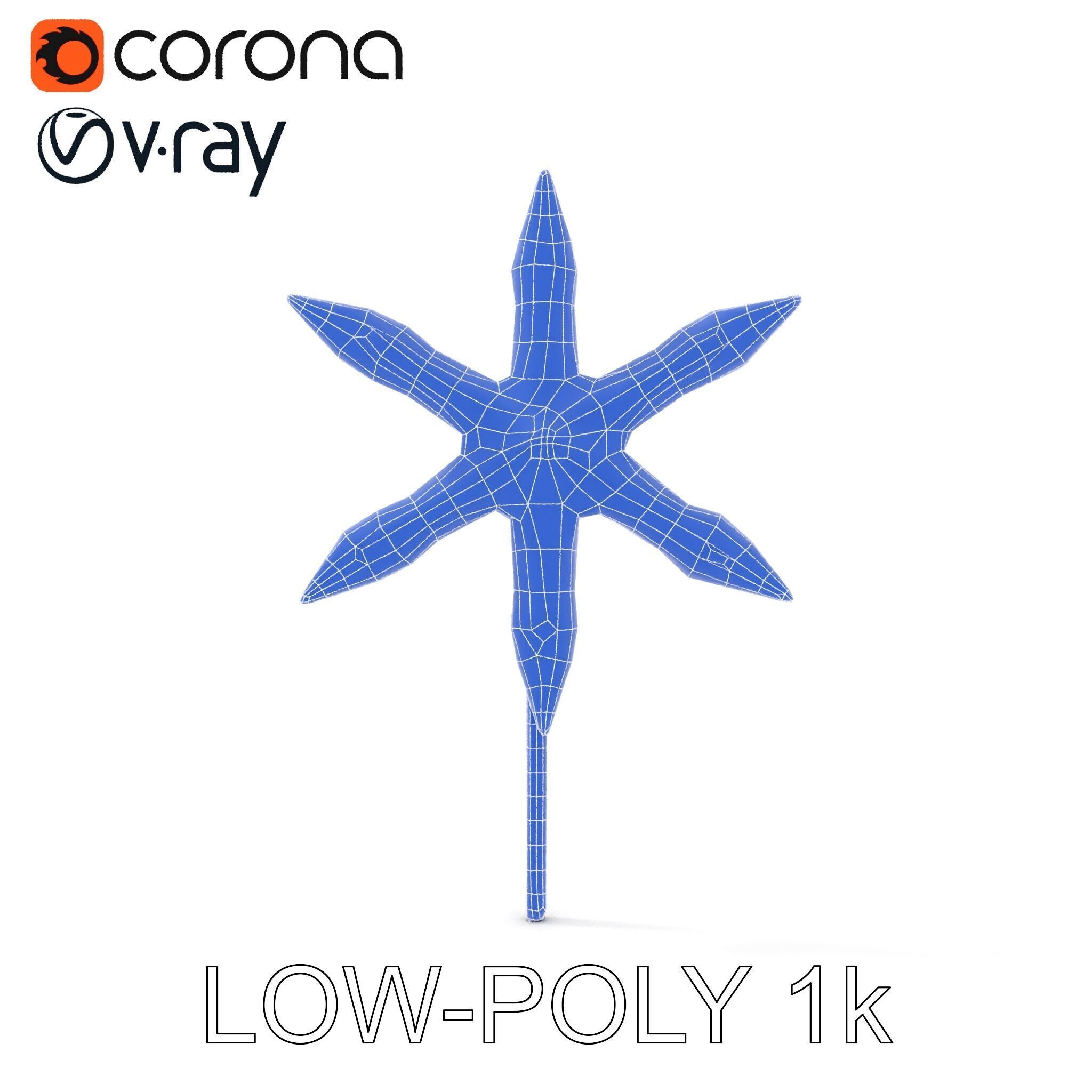 Rustic Star Spike Model Pack for D Applications Low-poly 3D model_14