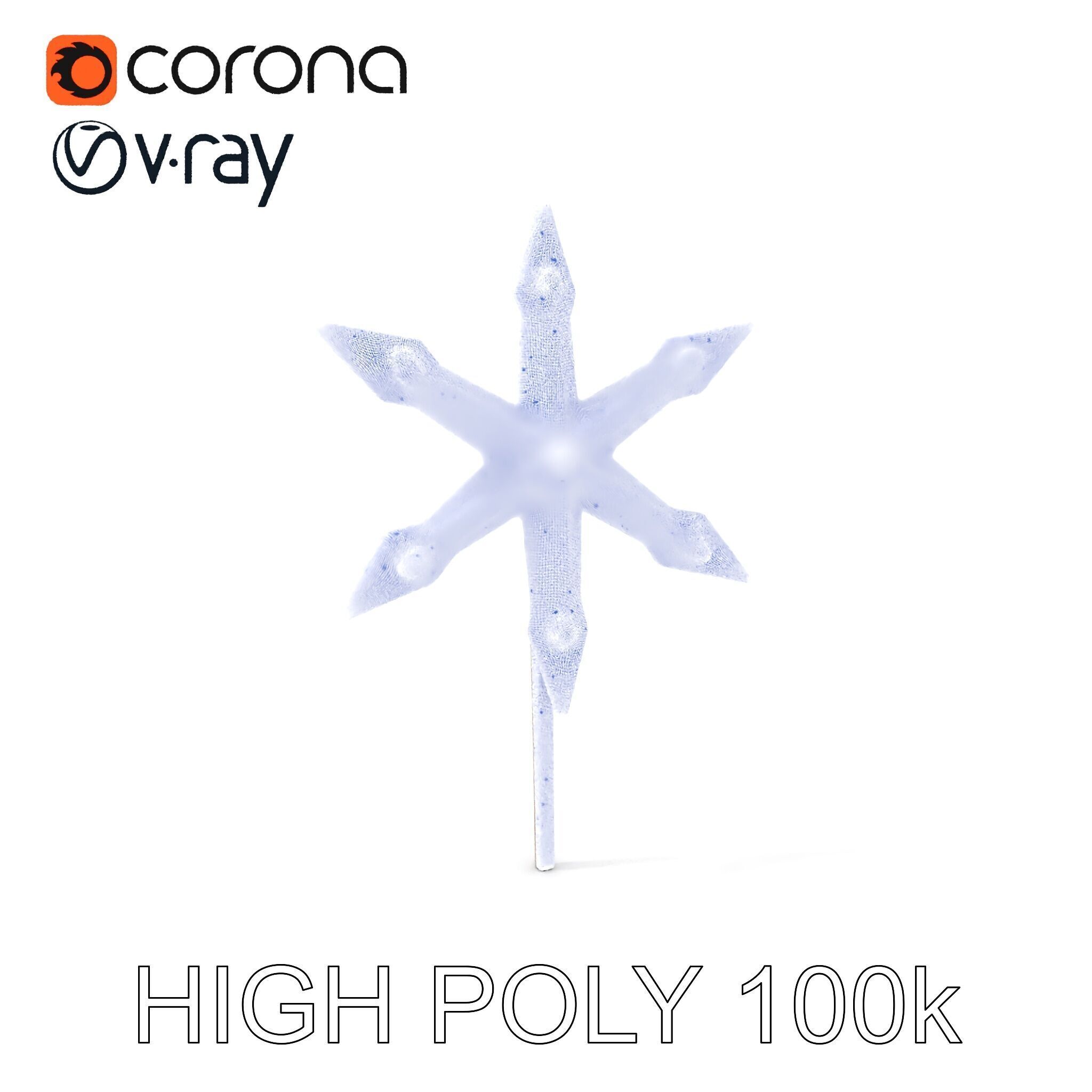 Rustic Star Spike Model Pack for D Applications Low-poly 3D model_4